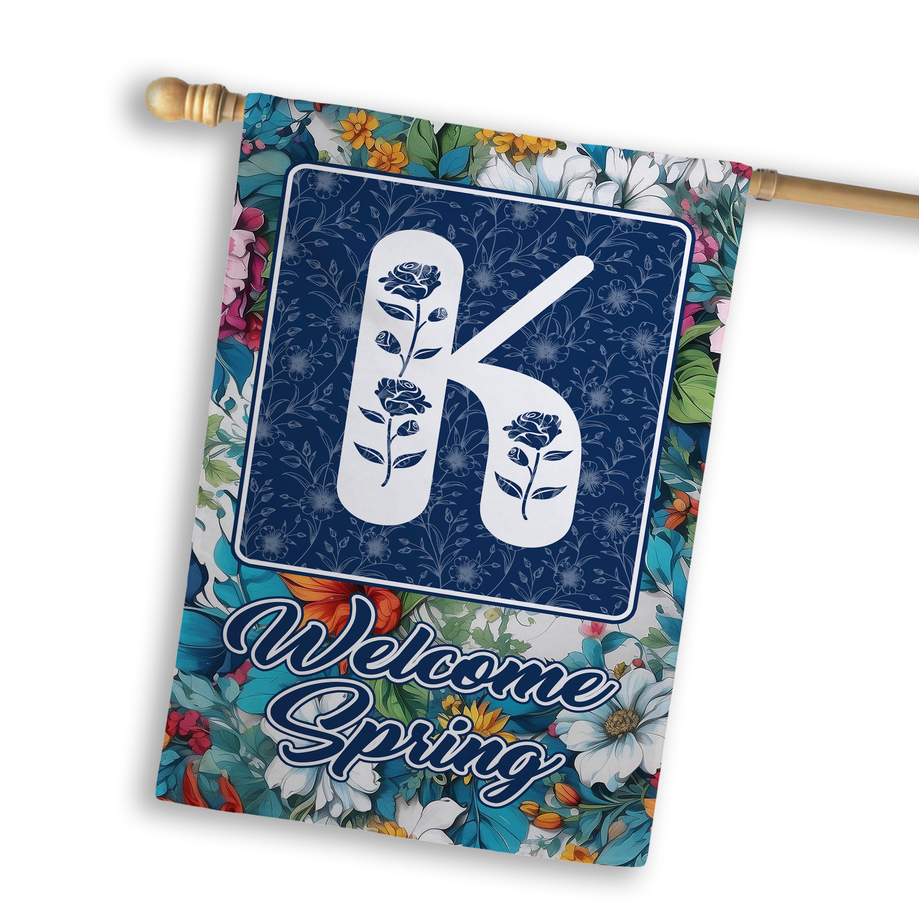 Spring, Welcome Spring,  Monogram, House Flag