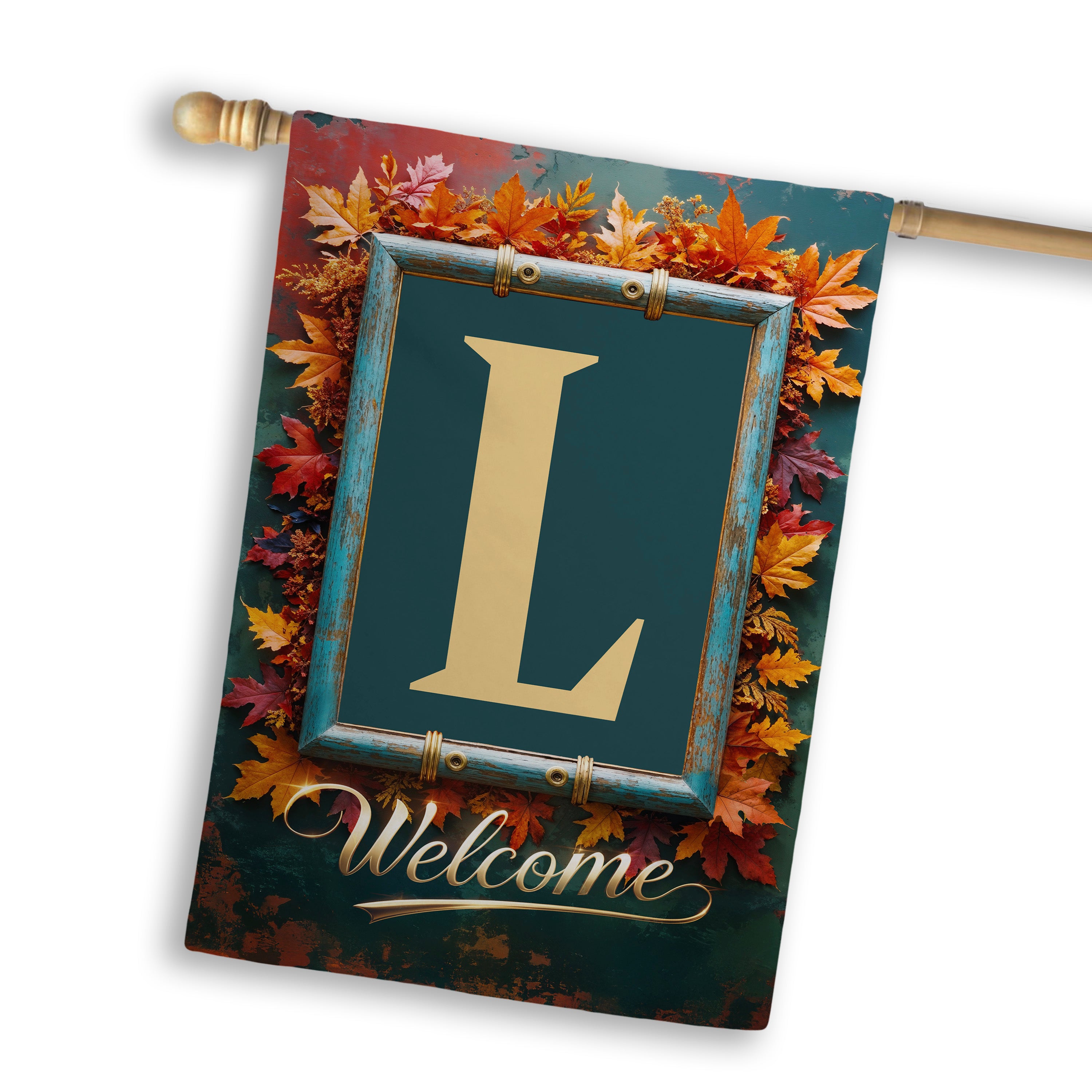 Fall, Welcome Fall, Monogram, House Flag