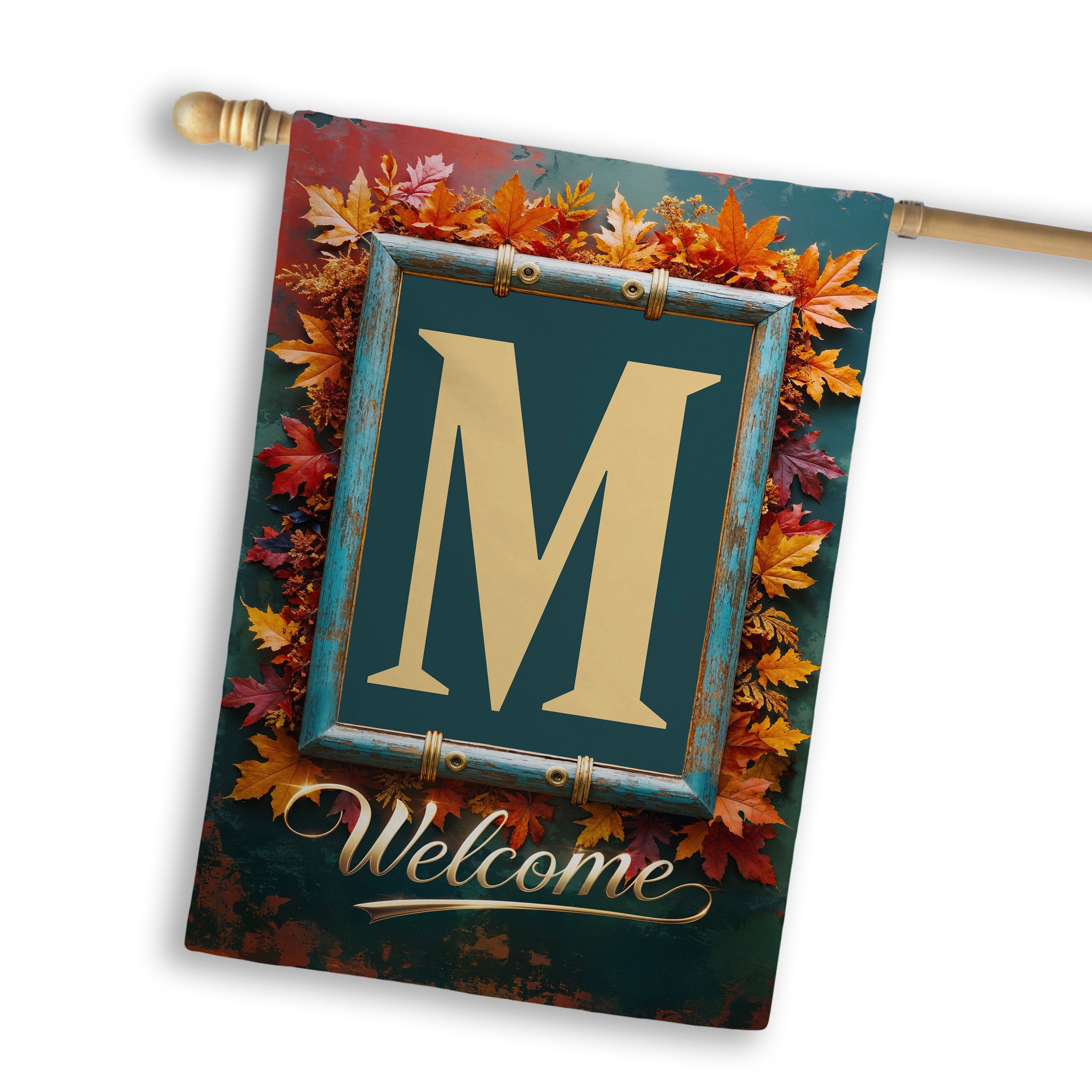 Fall, Welcome Fall, Monogram, House Flag