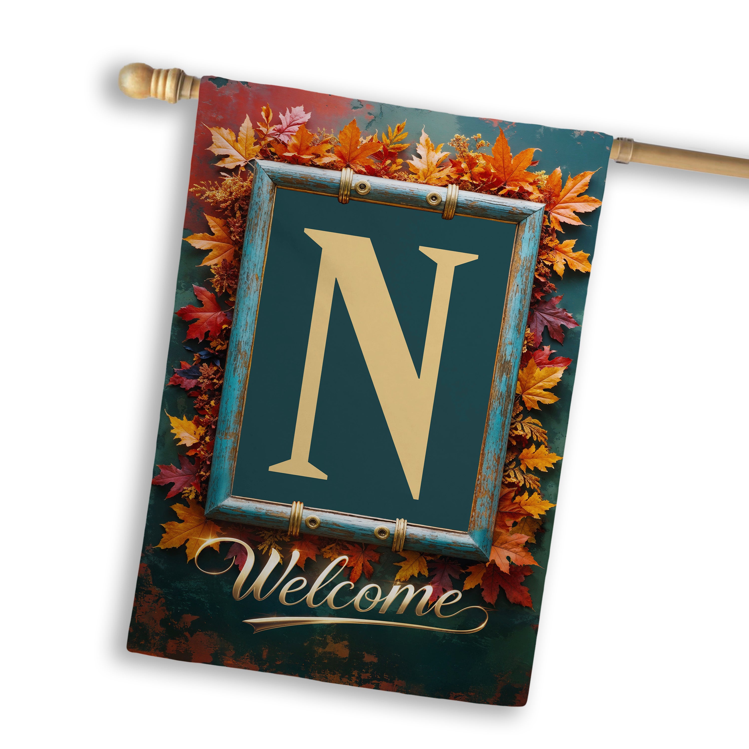 Fall, Welcome Fall, Monogram, House Flag