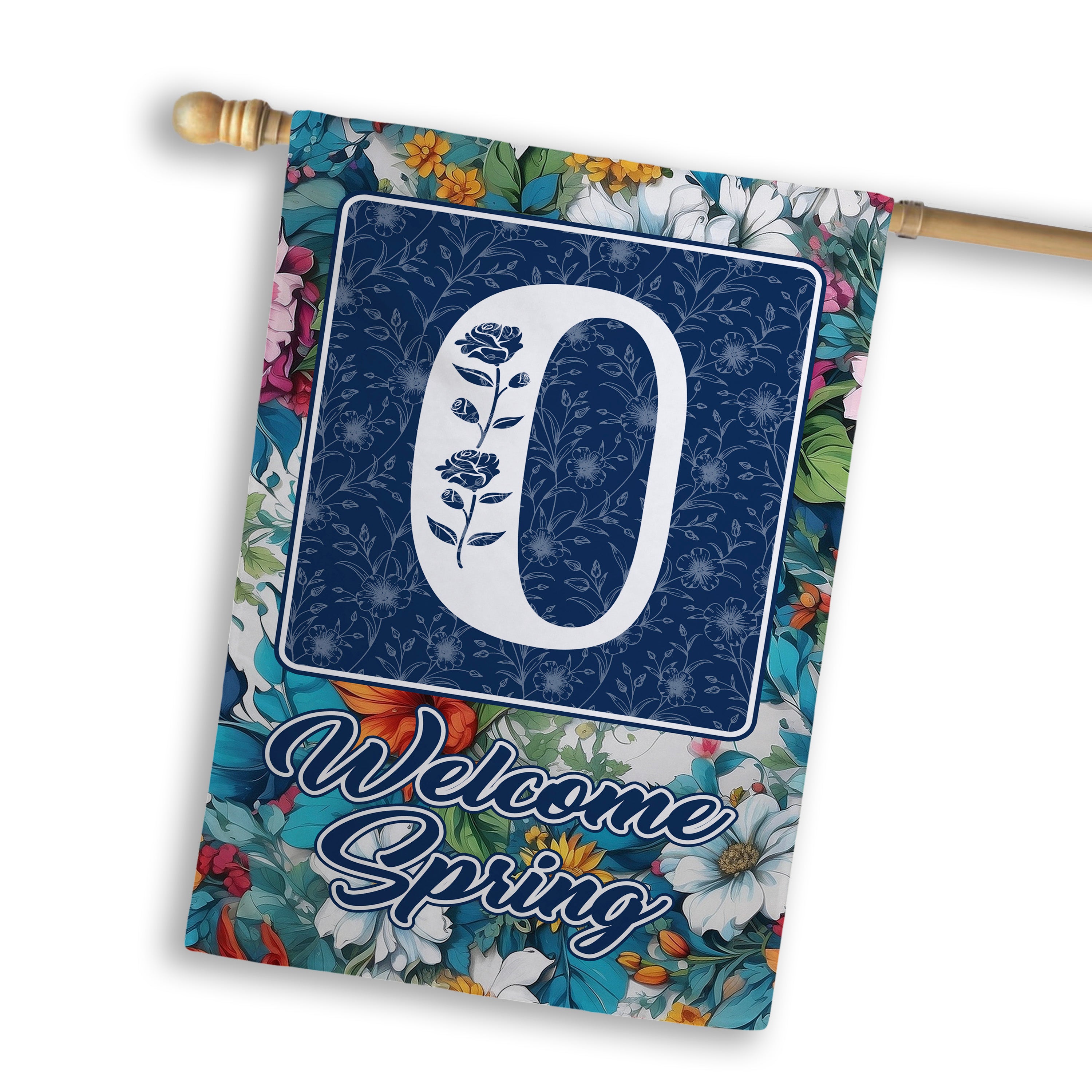 Spring, Welcome Spring,  Monogram, House Flag