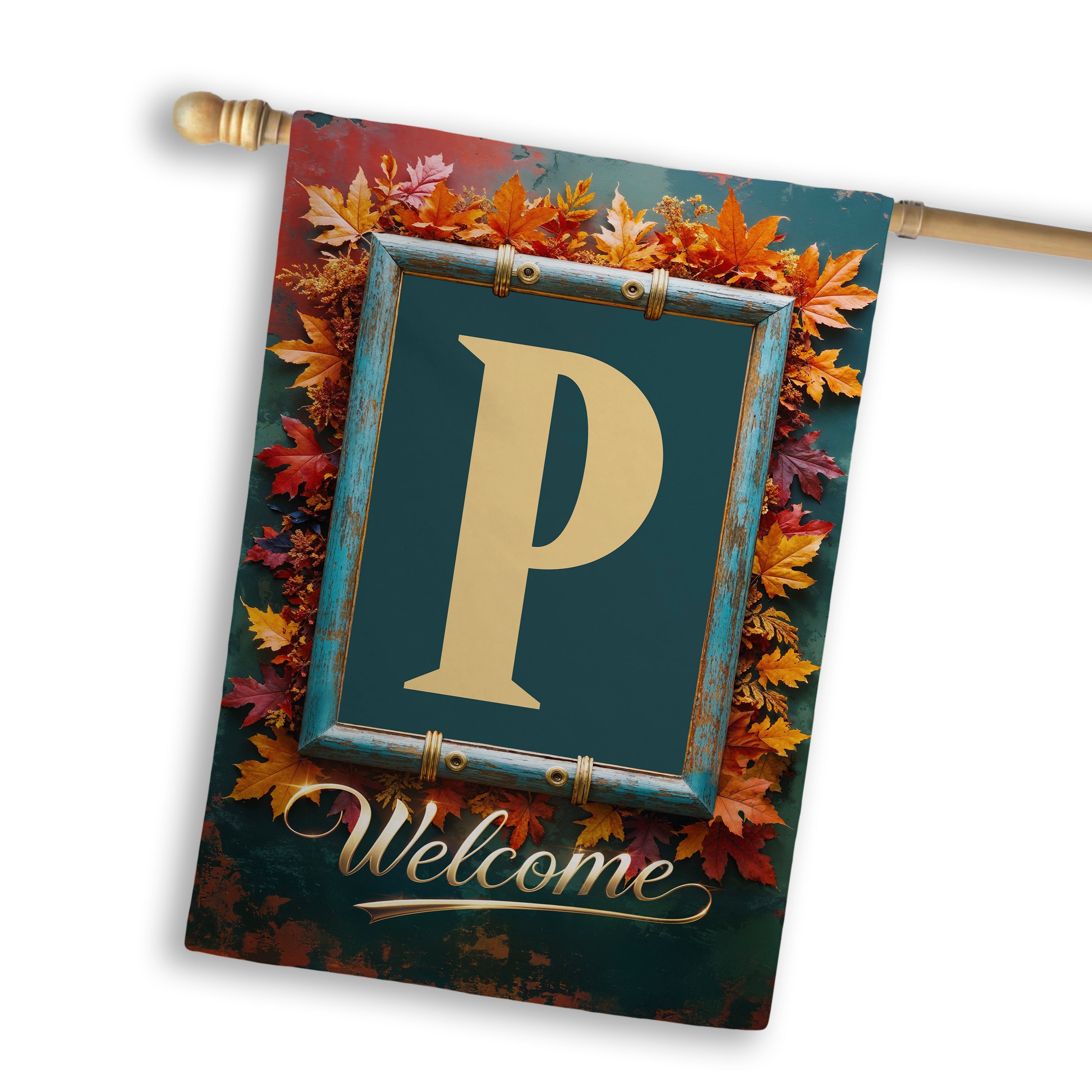 Fall, Welcome Fall, Monogram, House Flag