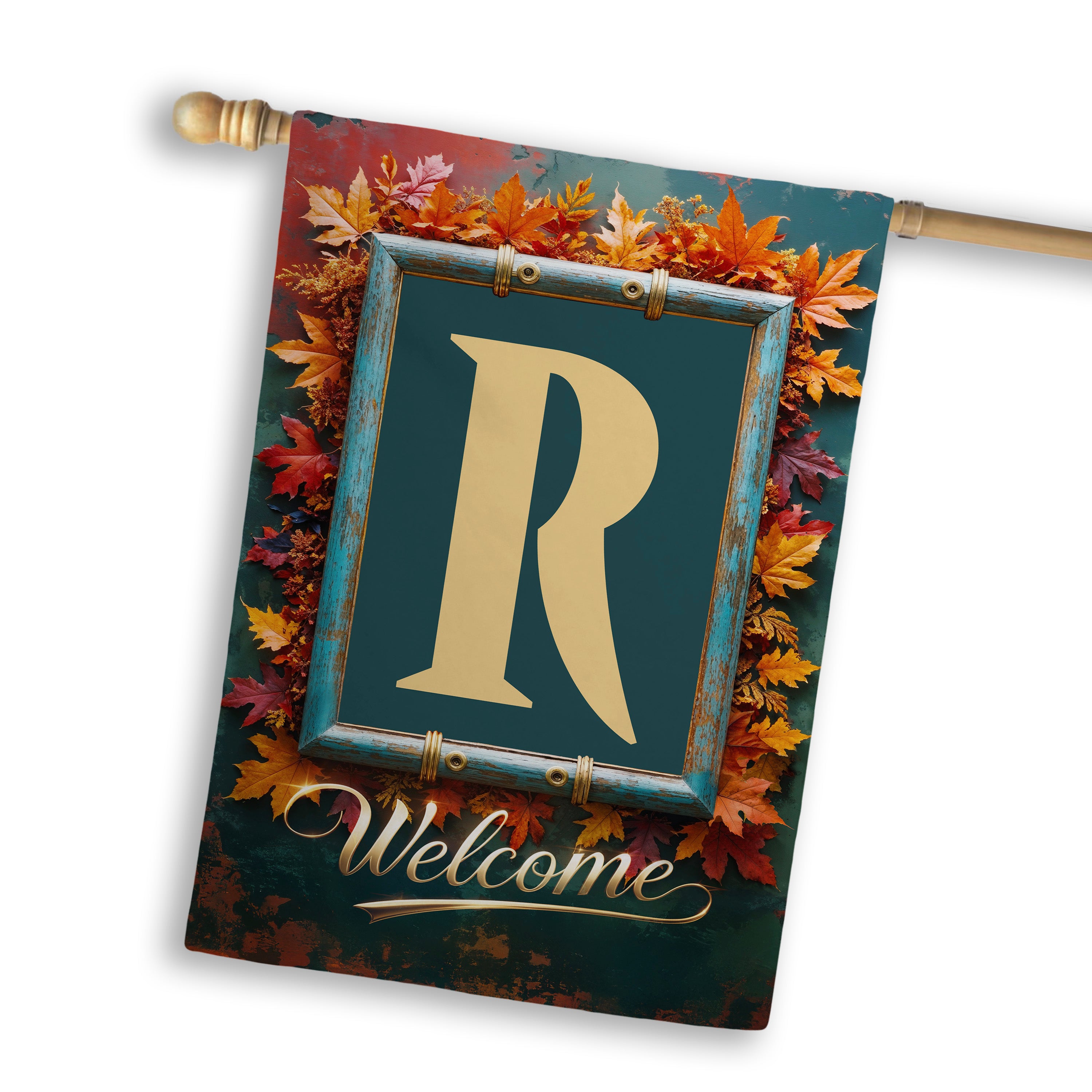 Fall, Welcome Fall, Monogram, House Flag