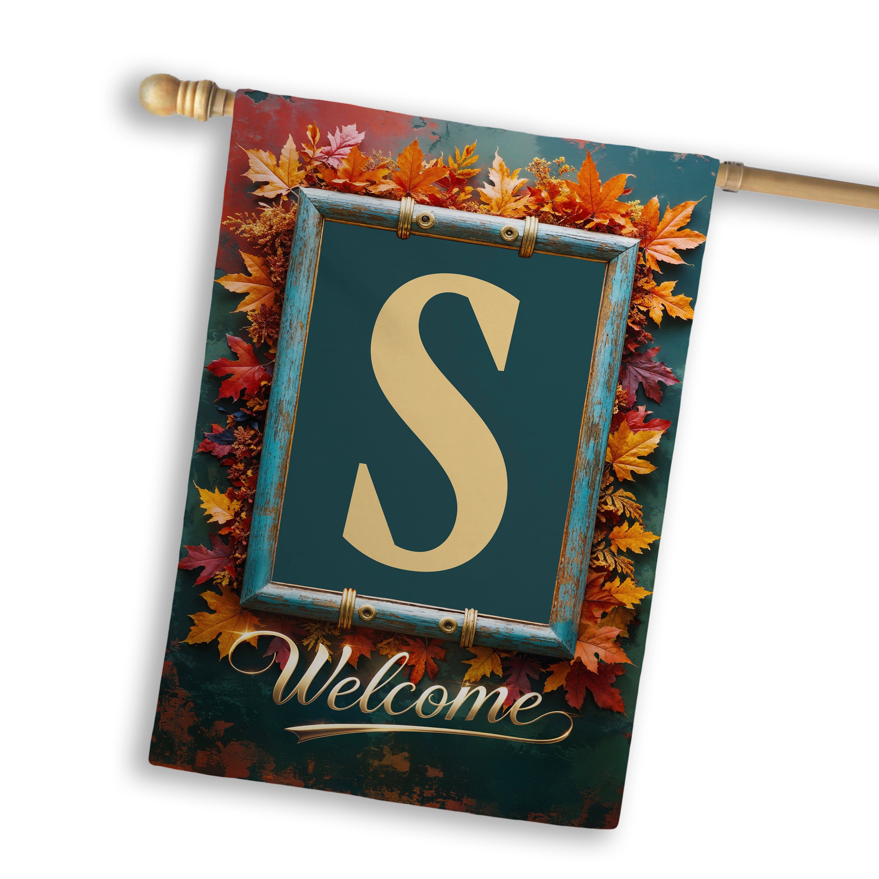 Fall, Welcome Fall, Monogram, House Flag