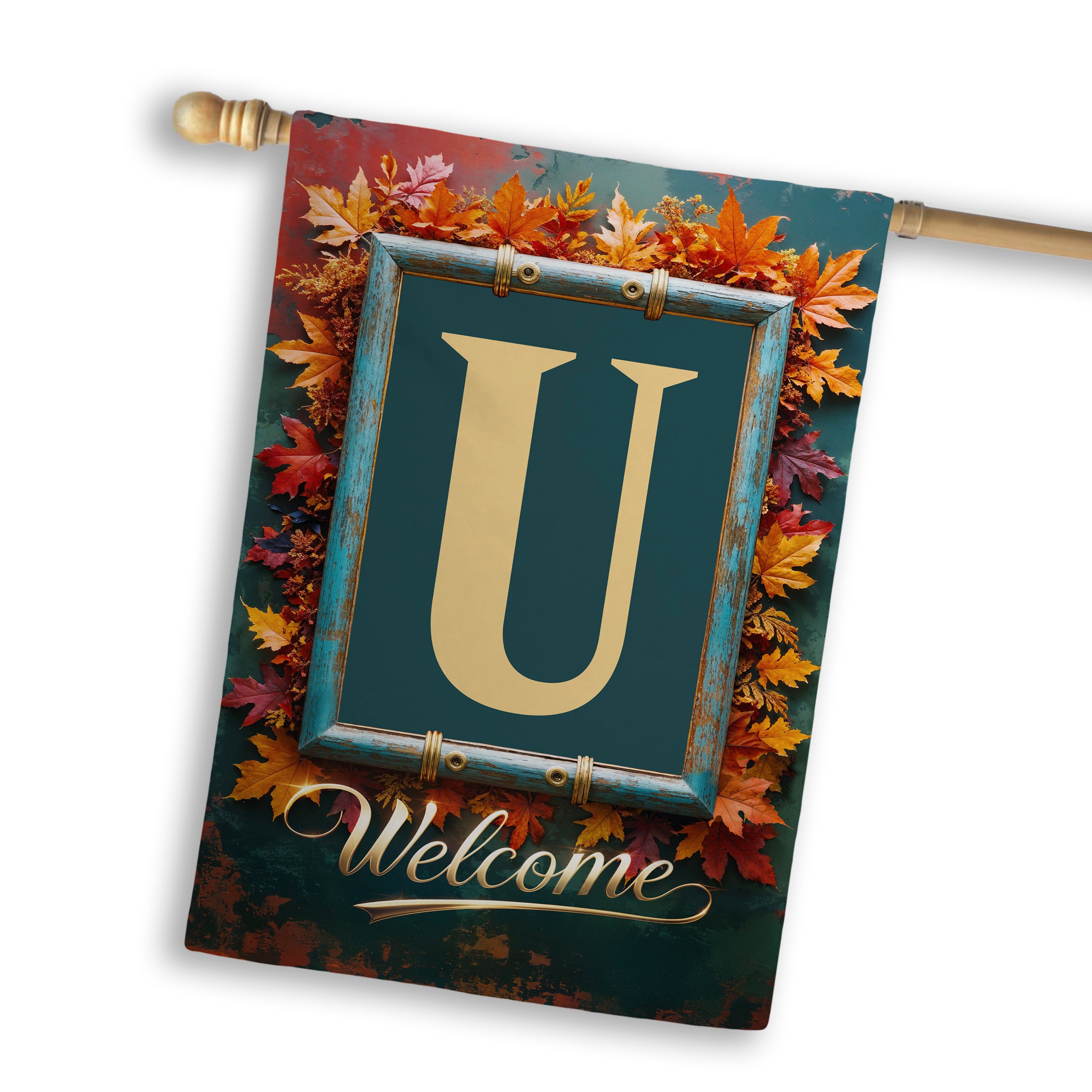 Fall, Welcome Fall, Monogram, House Flag