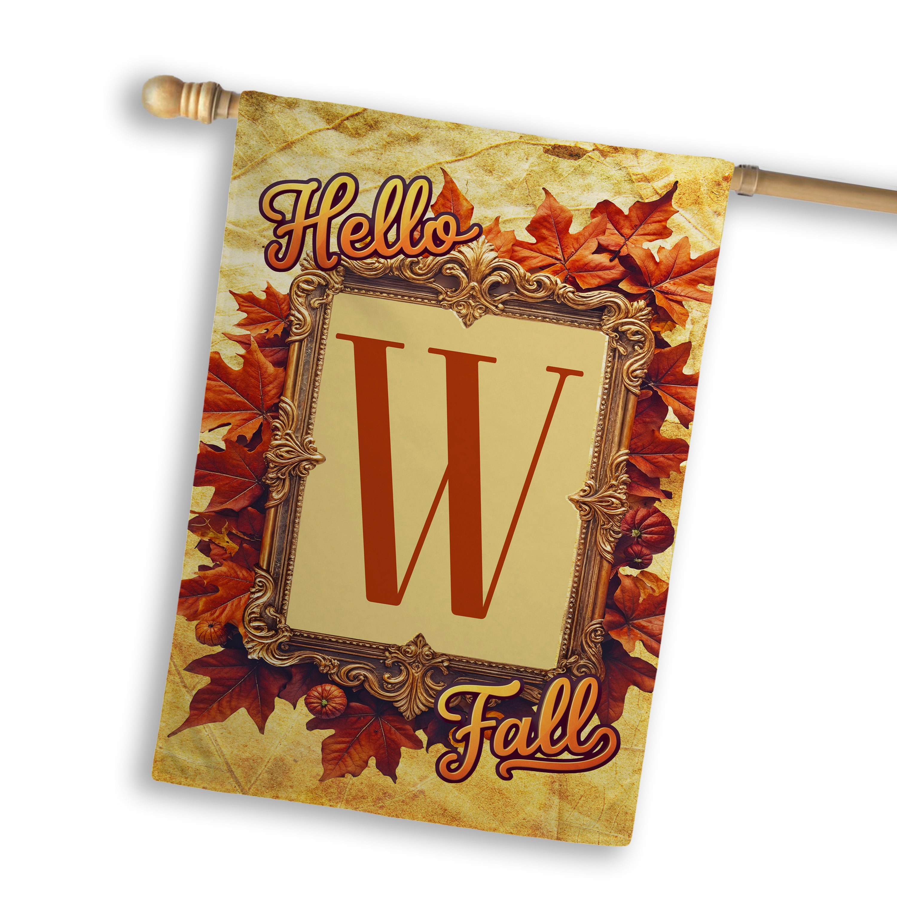 Fall, Hello Fall, Monogram, House Flag