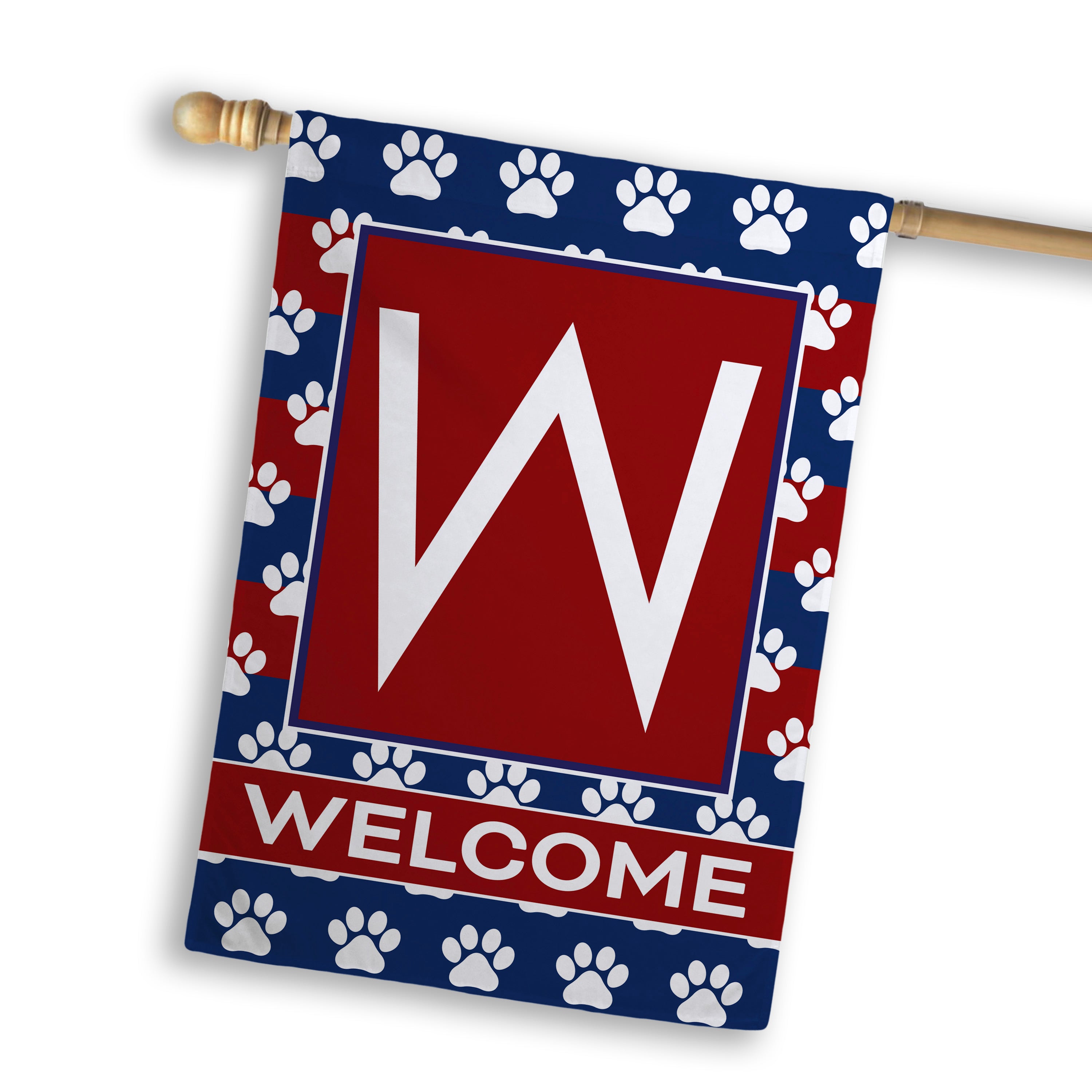 Patriotic, Paws Stripes, Monogram, House Flag