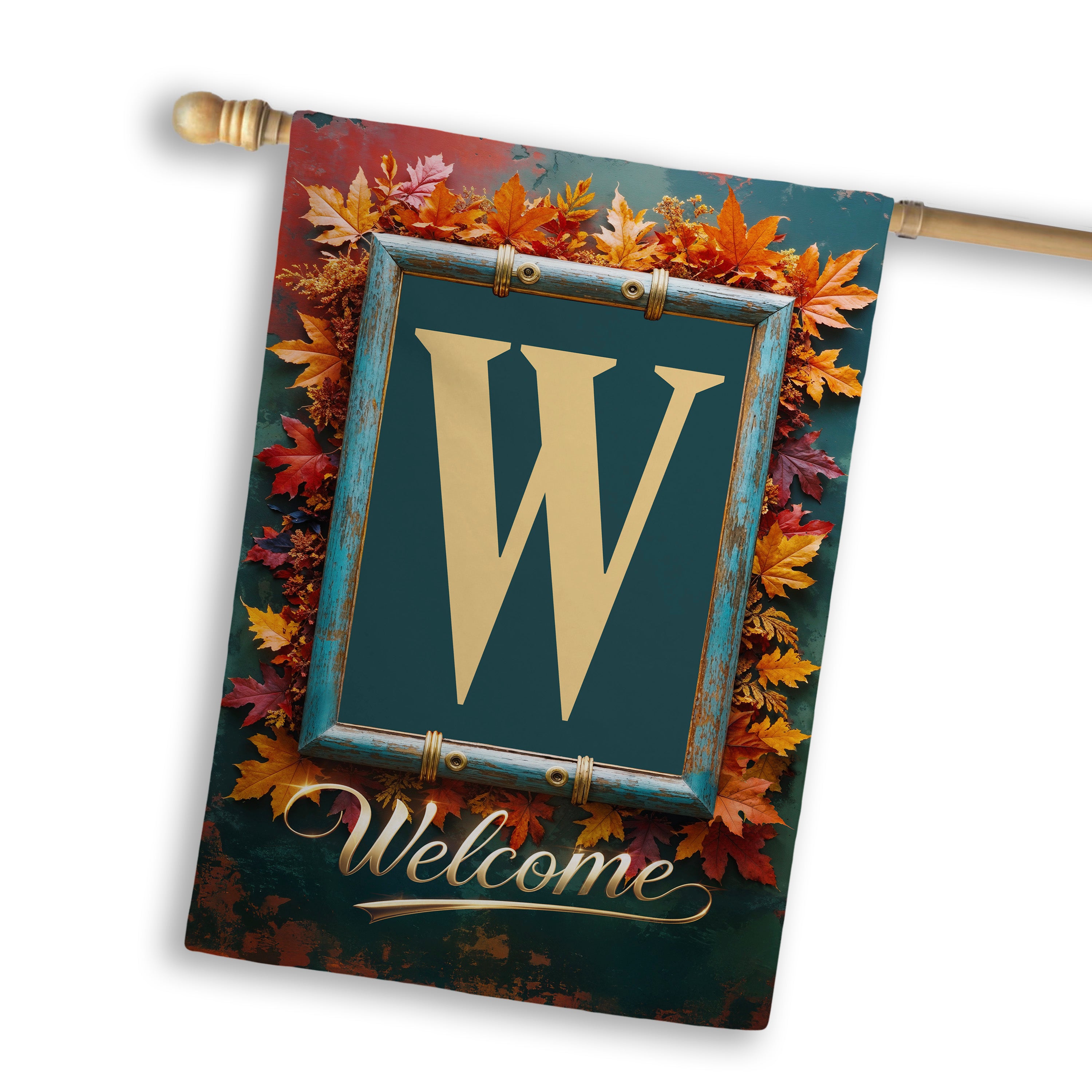 Fall, Welcome Fall, Monogram, House Flag