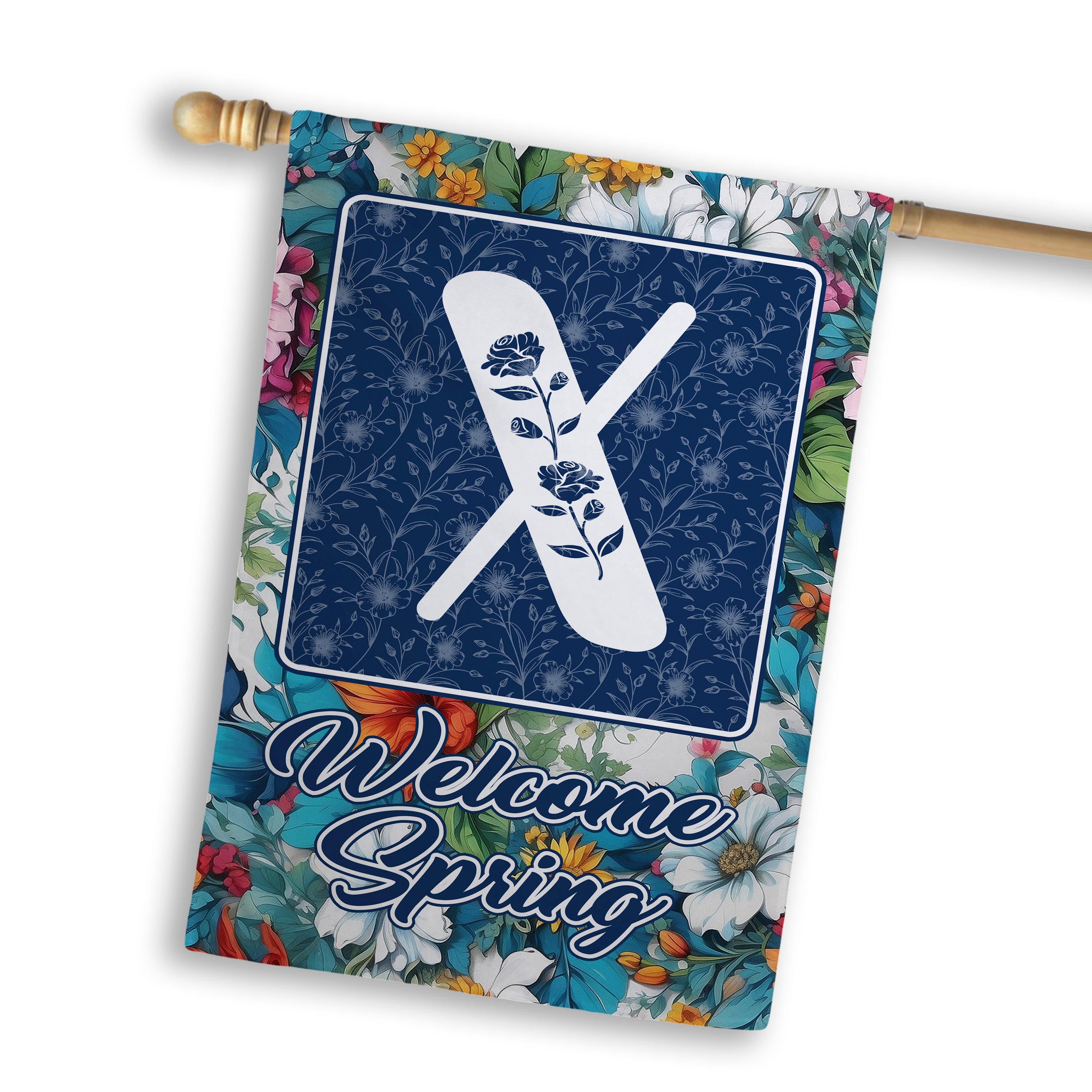 Spring, Welcome Spring,  Monogram, House Flag