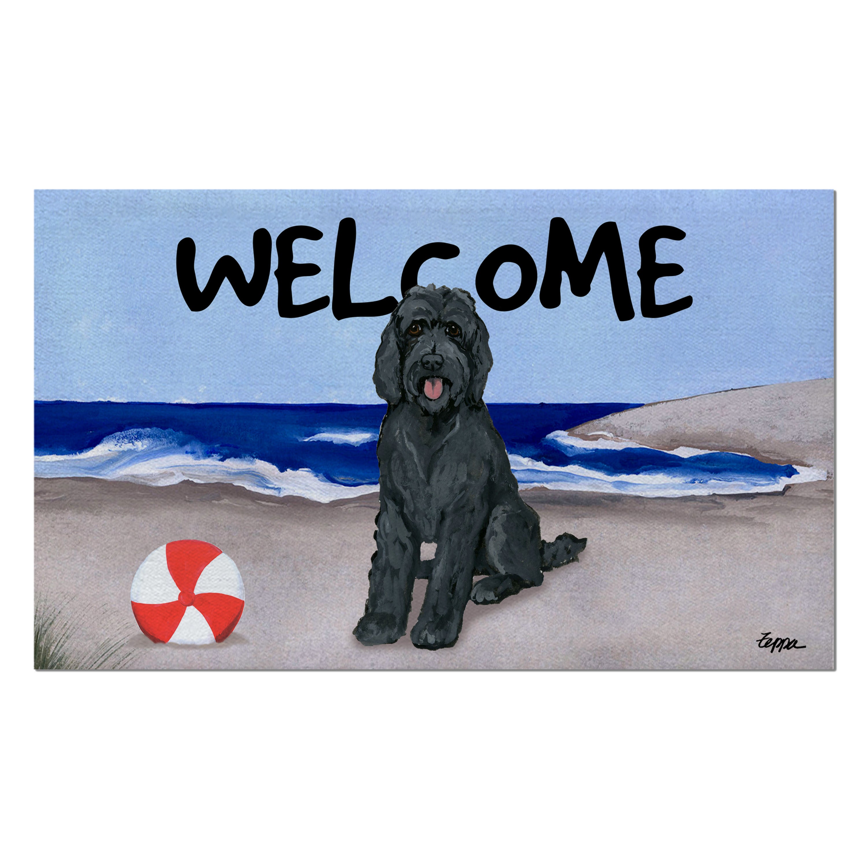 Golden-Labra Doodle Welcome Mat
