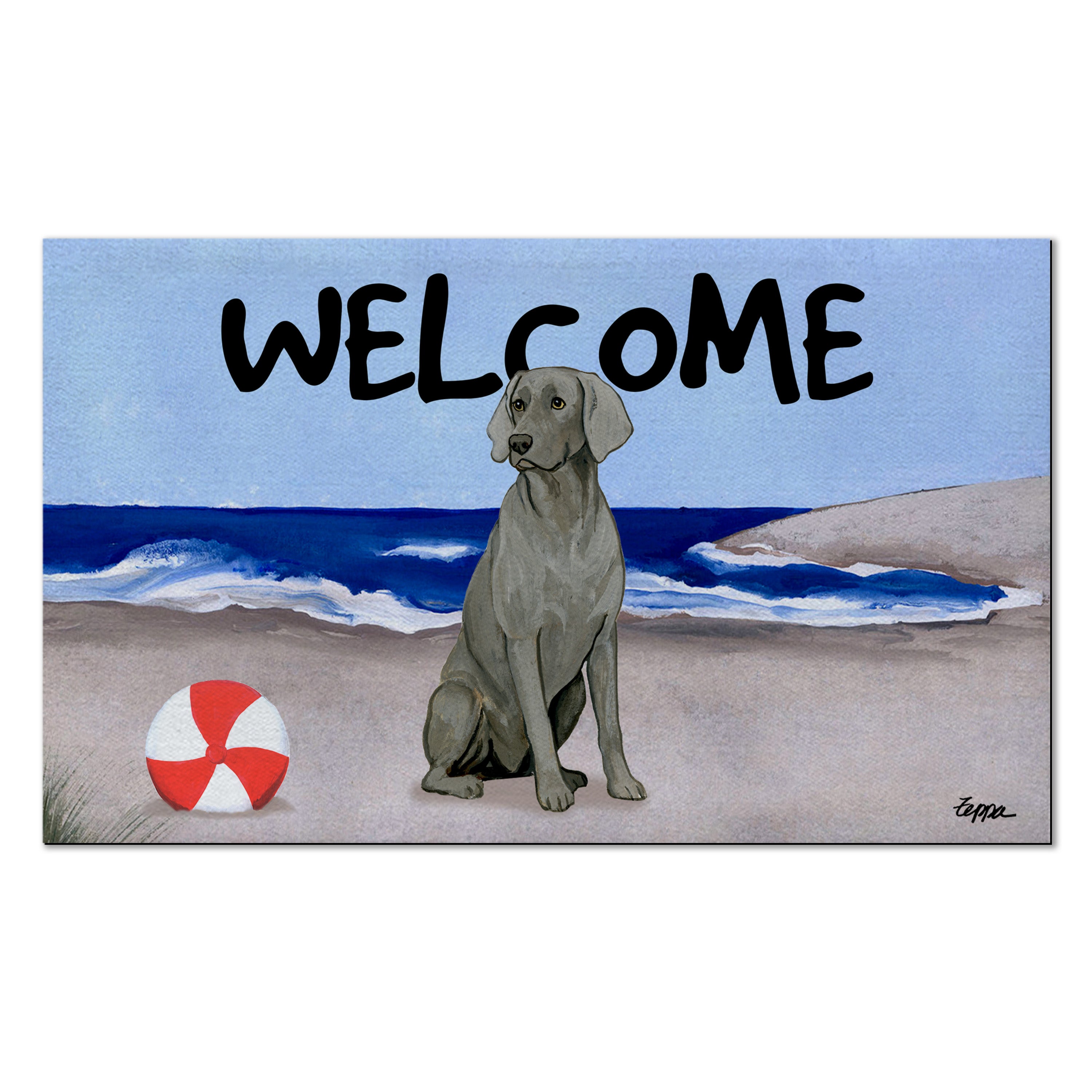 Weimaraner Sitting Welcome Mat