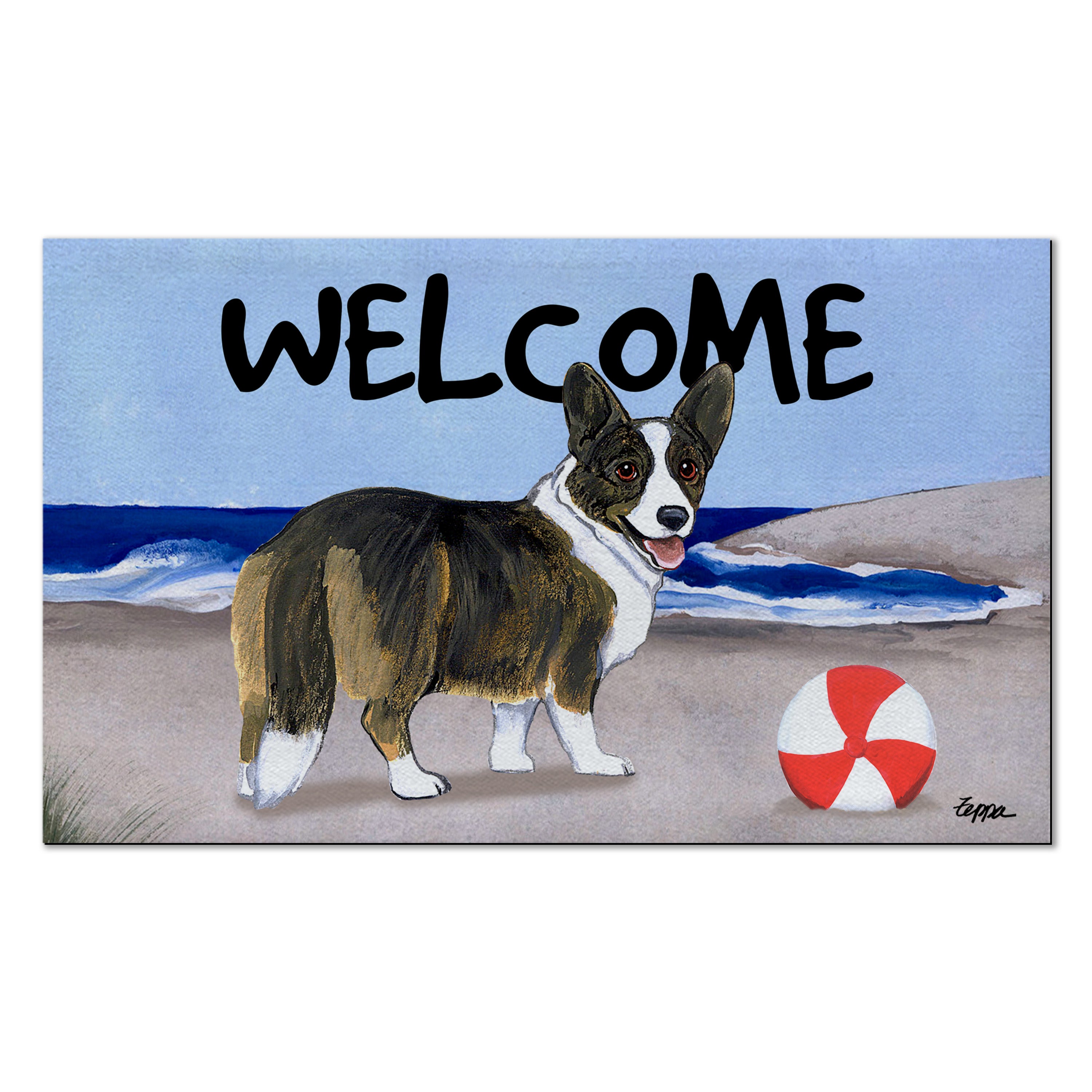 Welsh Corgi Cardigan    Welcome Mat