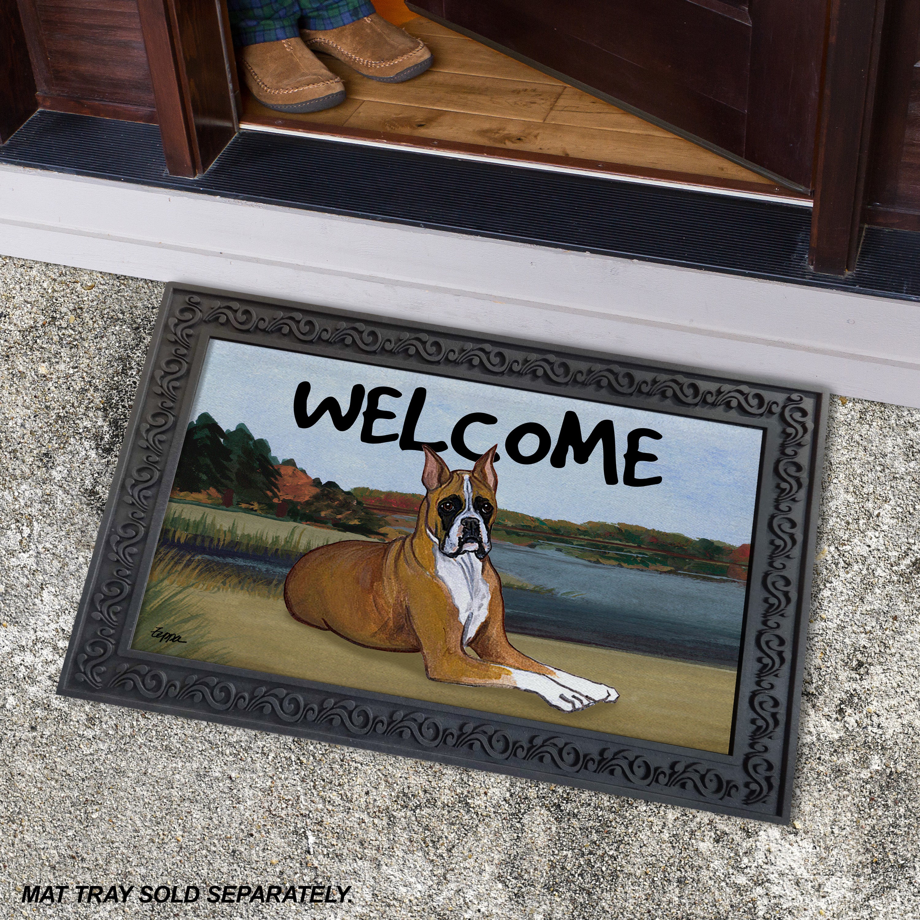 Boxer Lying Welcome Mat
