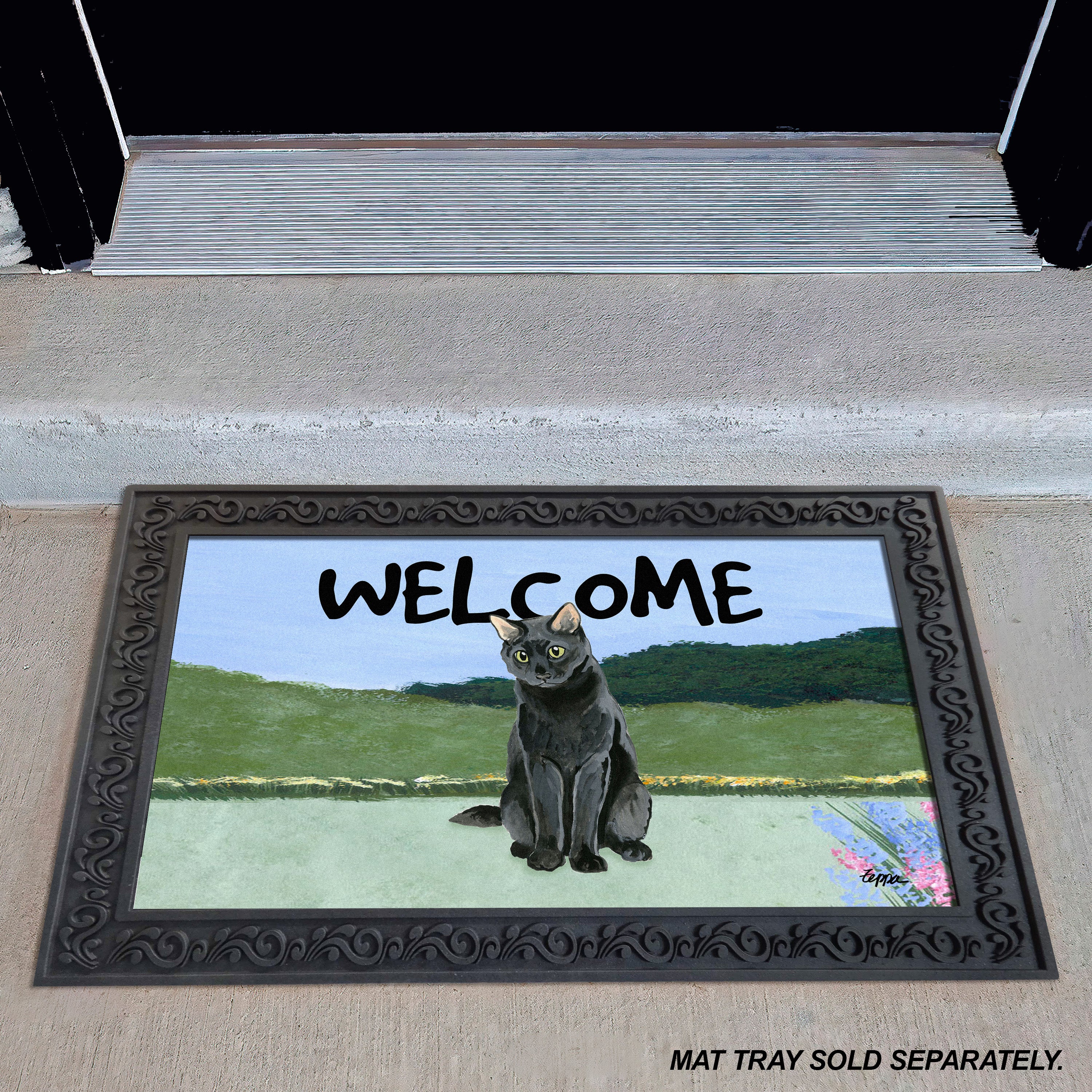 Black Cat Welcome Mat