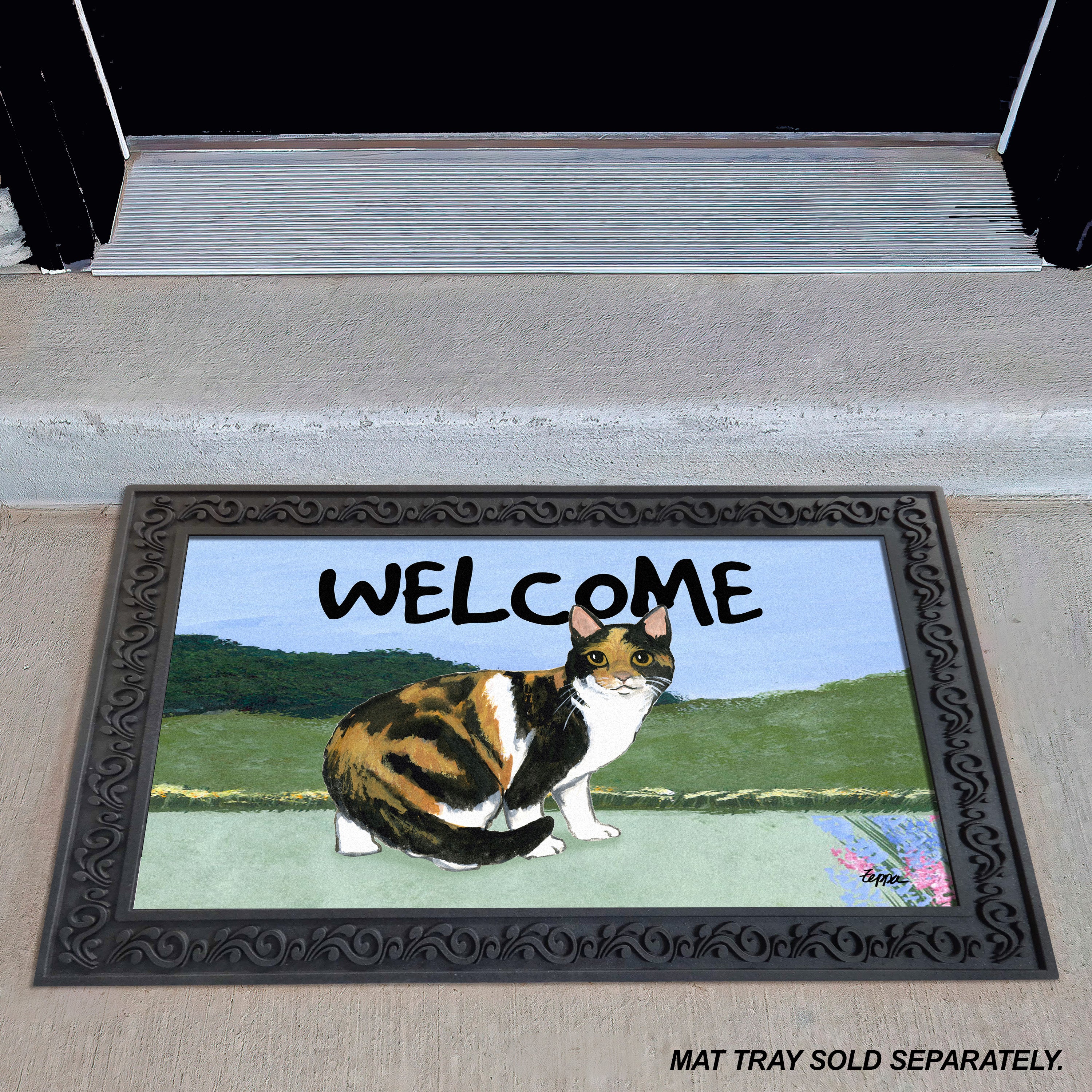 Calico Cat Welcome Mat