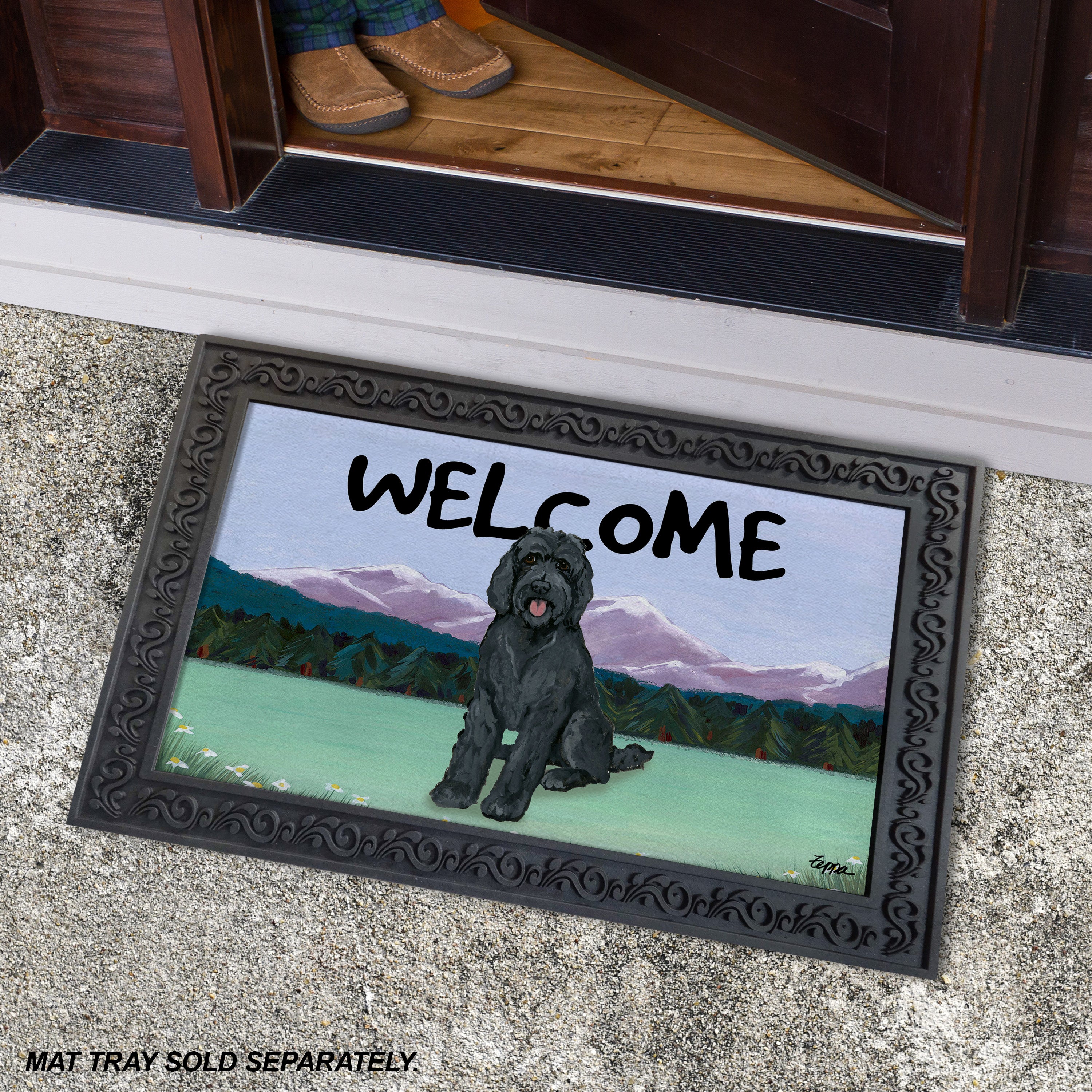 Golden-Labra Doodle Welcome Mat