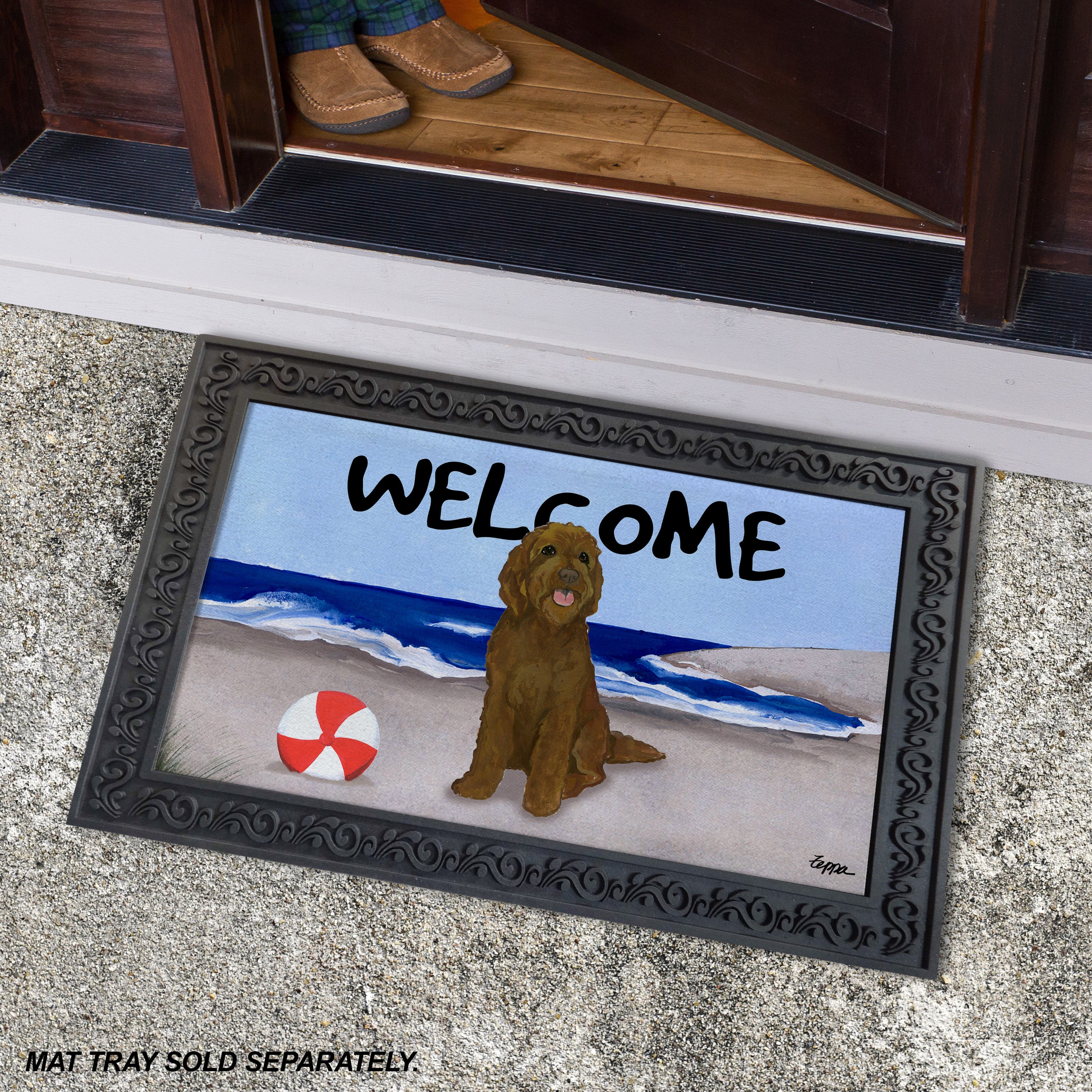 Golden-Labra Doodle Welcome Mat