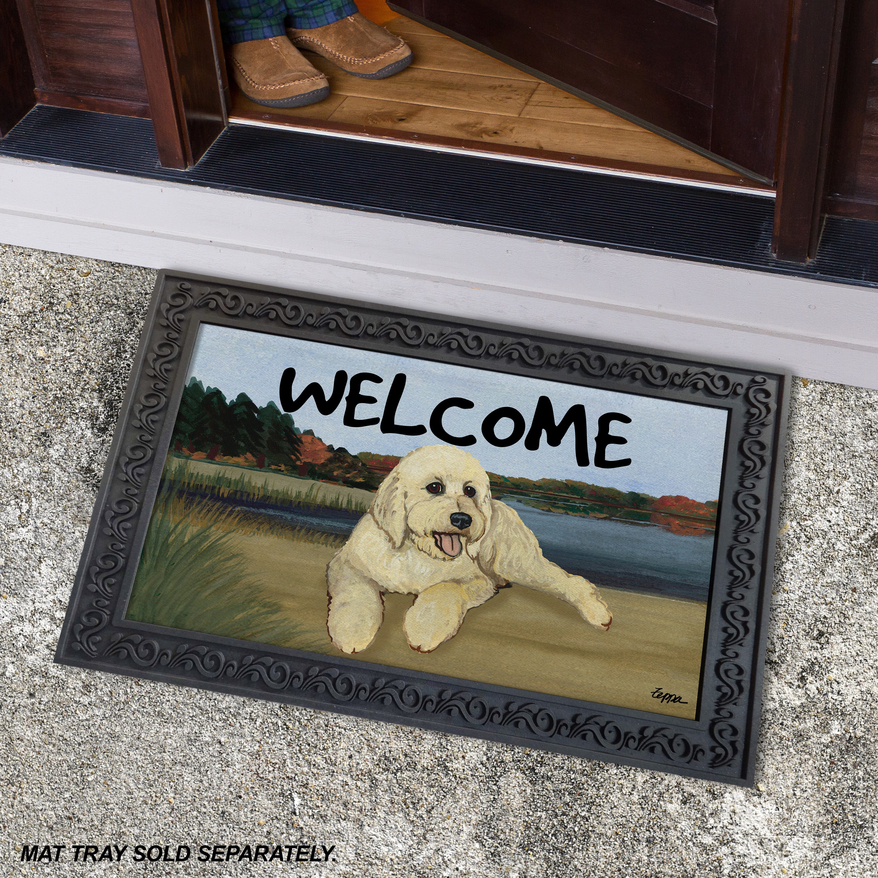 Golden-Labra Doodle Welcome Mat