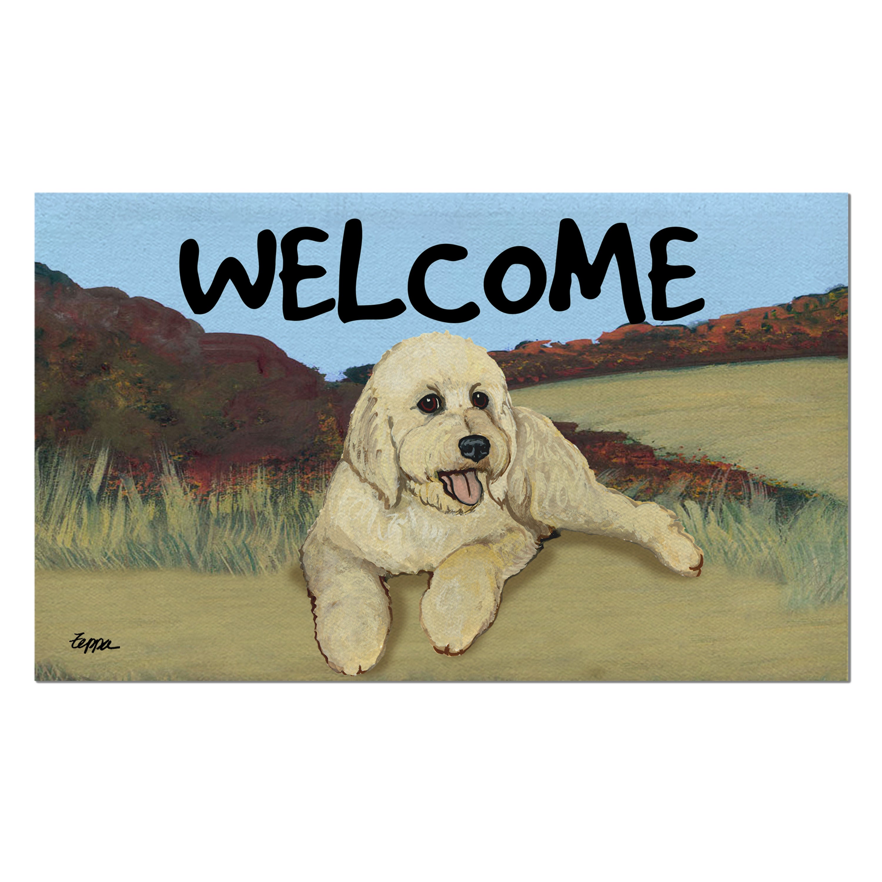Golden-Labra Doodle Welcome Mat