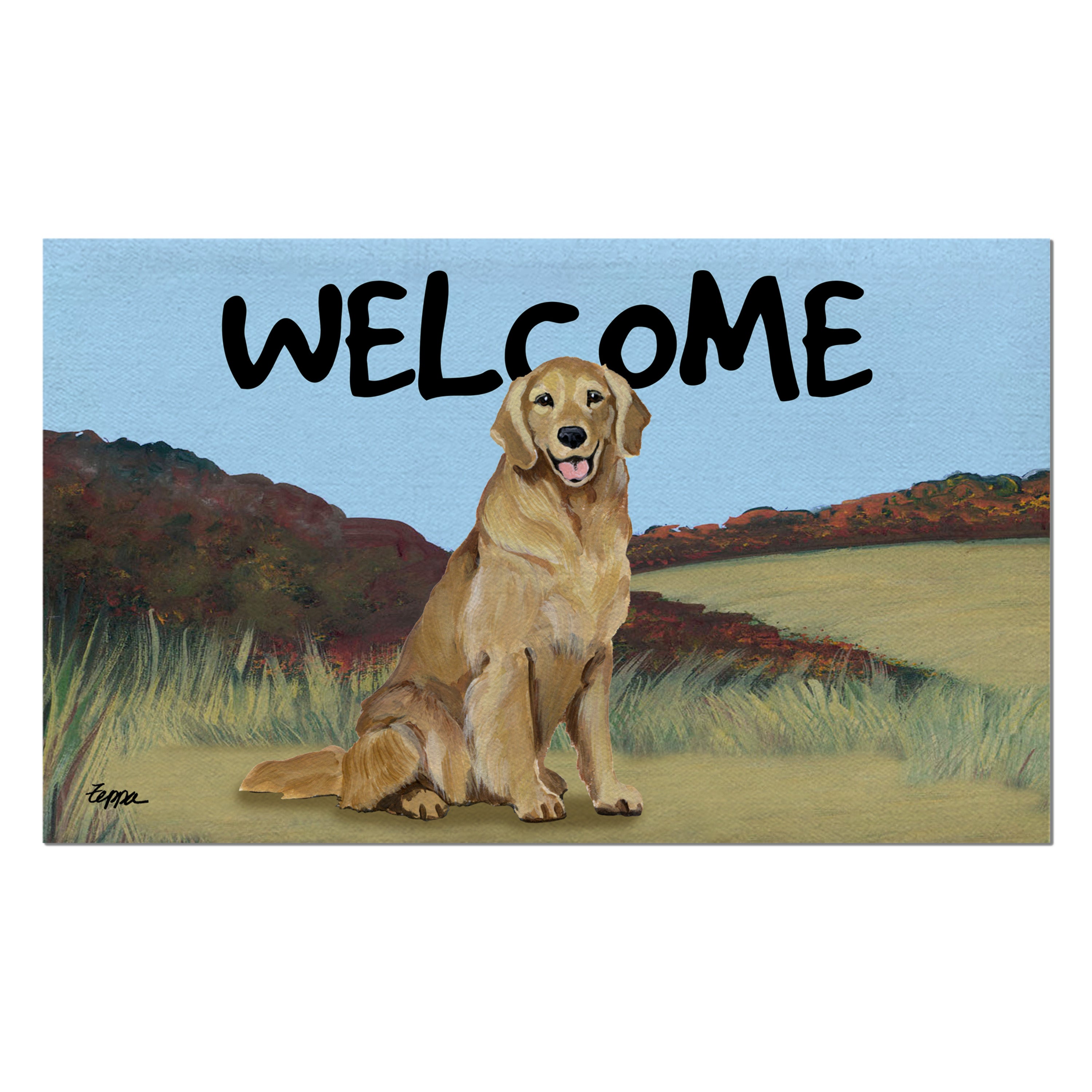 Golden Retriever Welcome Mat