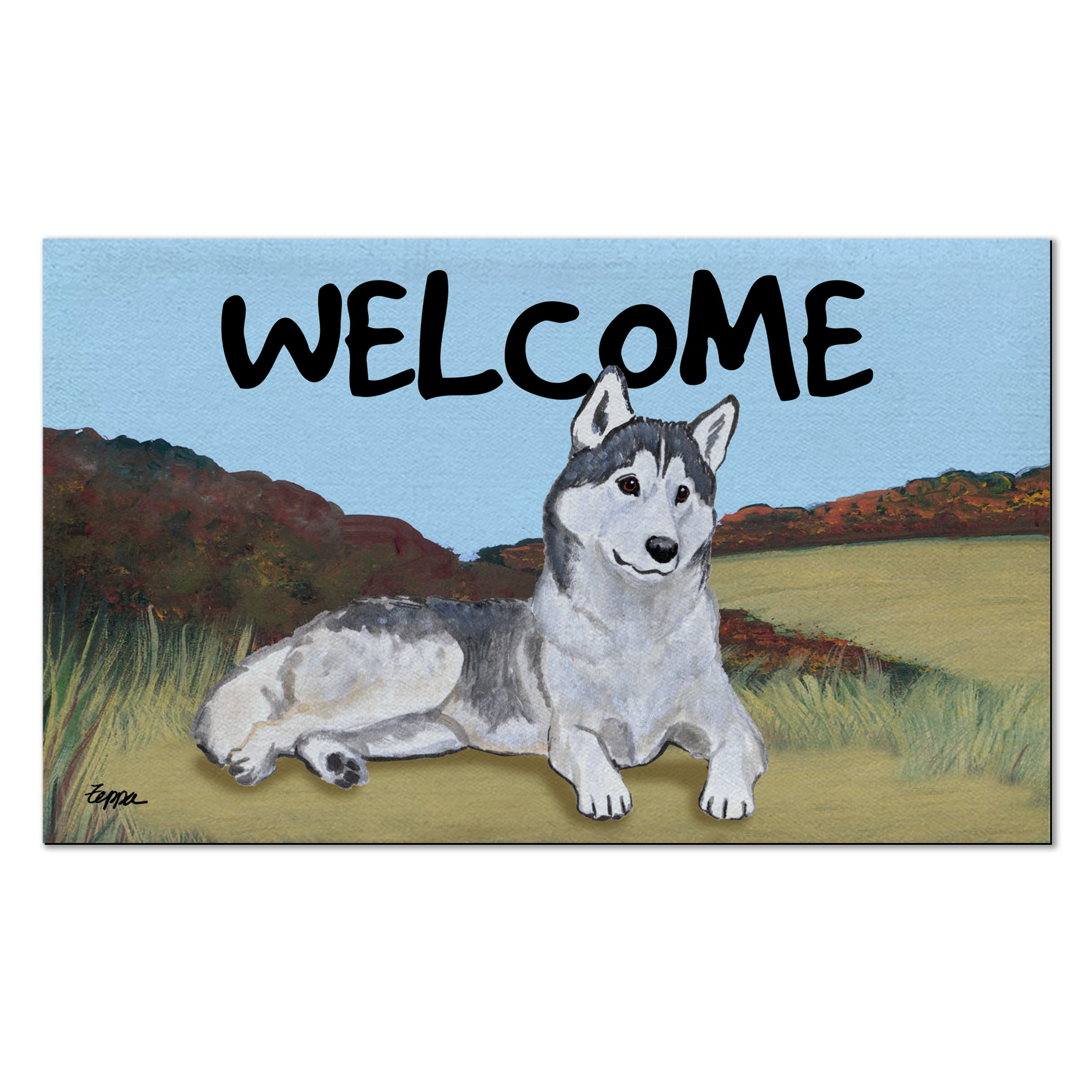 Siberian Husky Welcome Mat