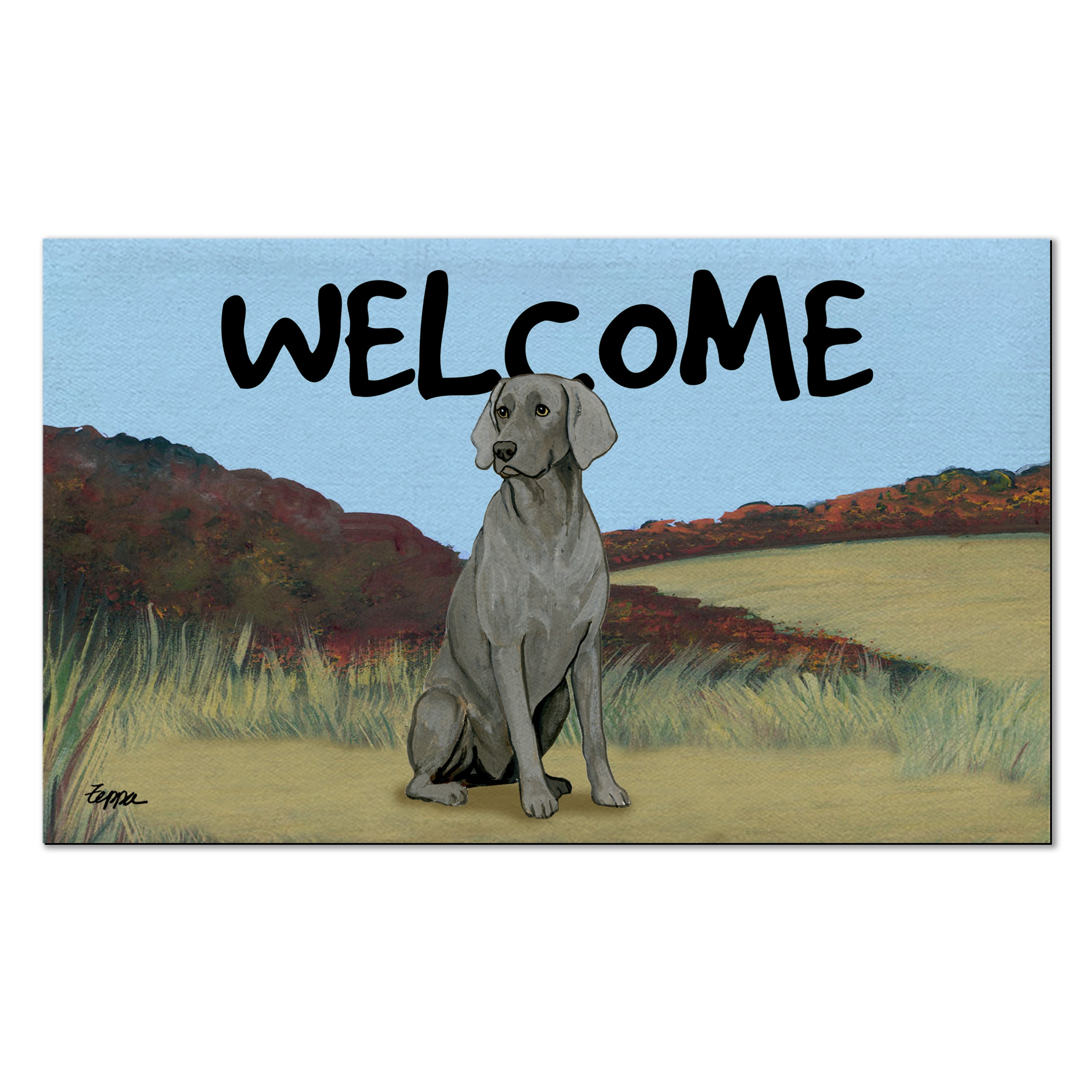 Weimaraner Sitting Welcome Mat