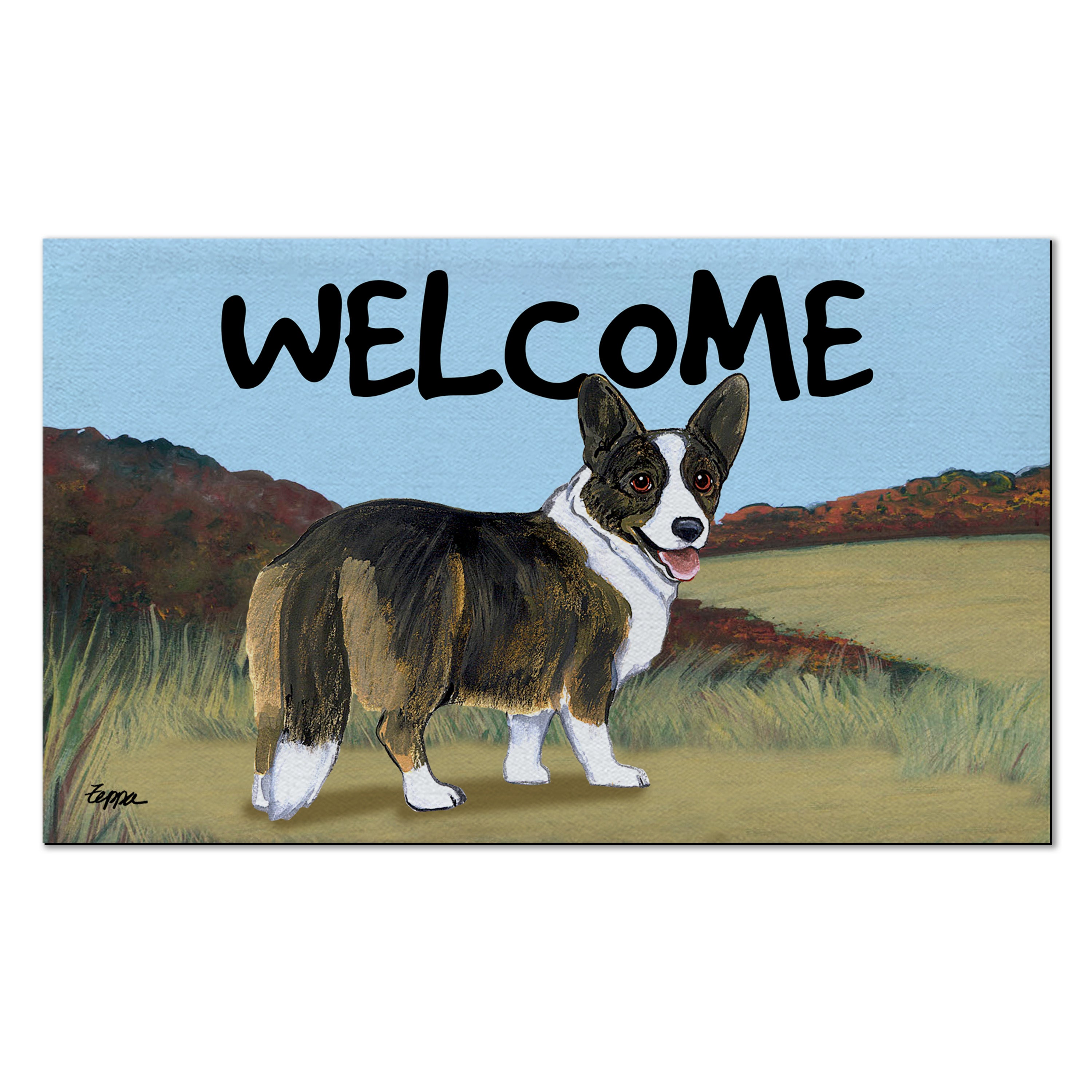 Welsh Corgi Cardigan    Welcome Mat
