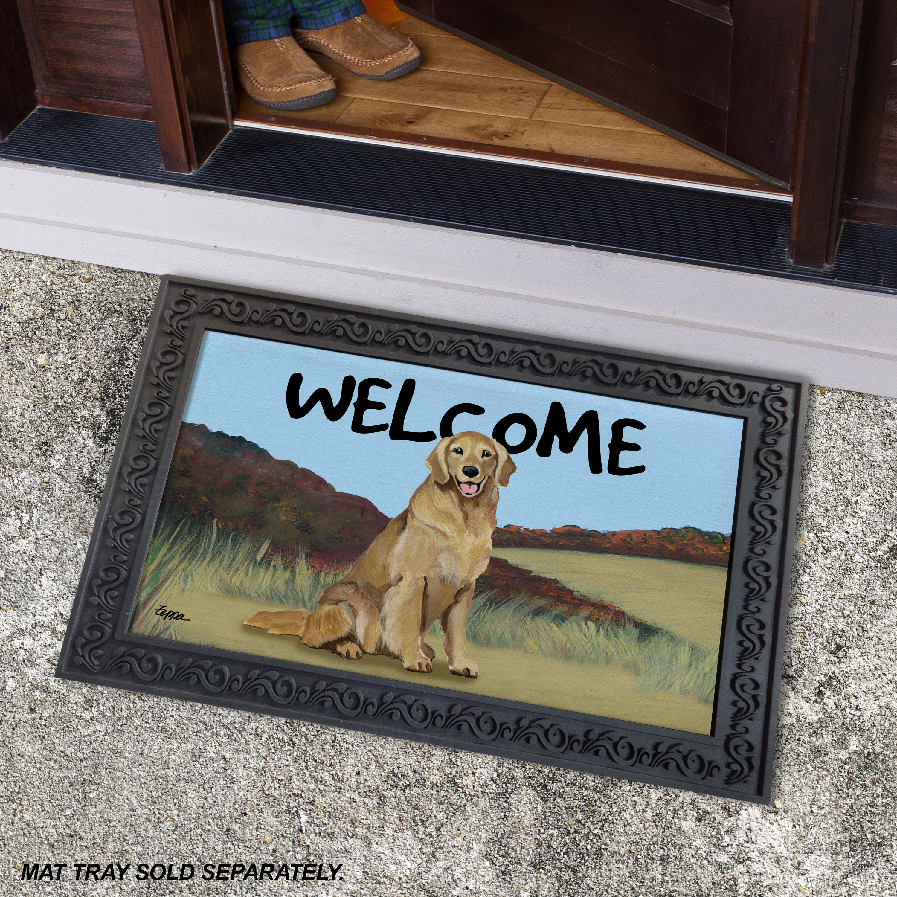 Golden Retriever Welcome Mat