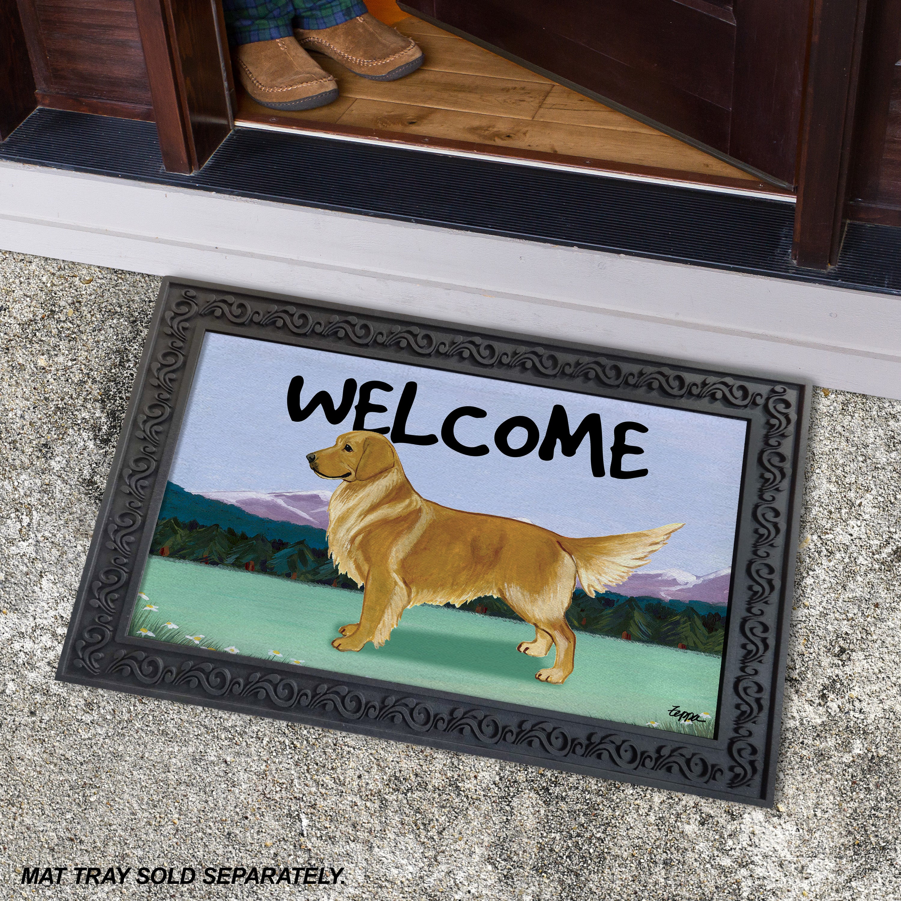 Golden Retriever Welcome Mat