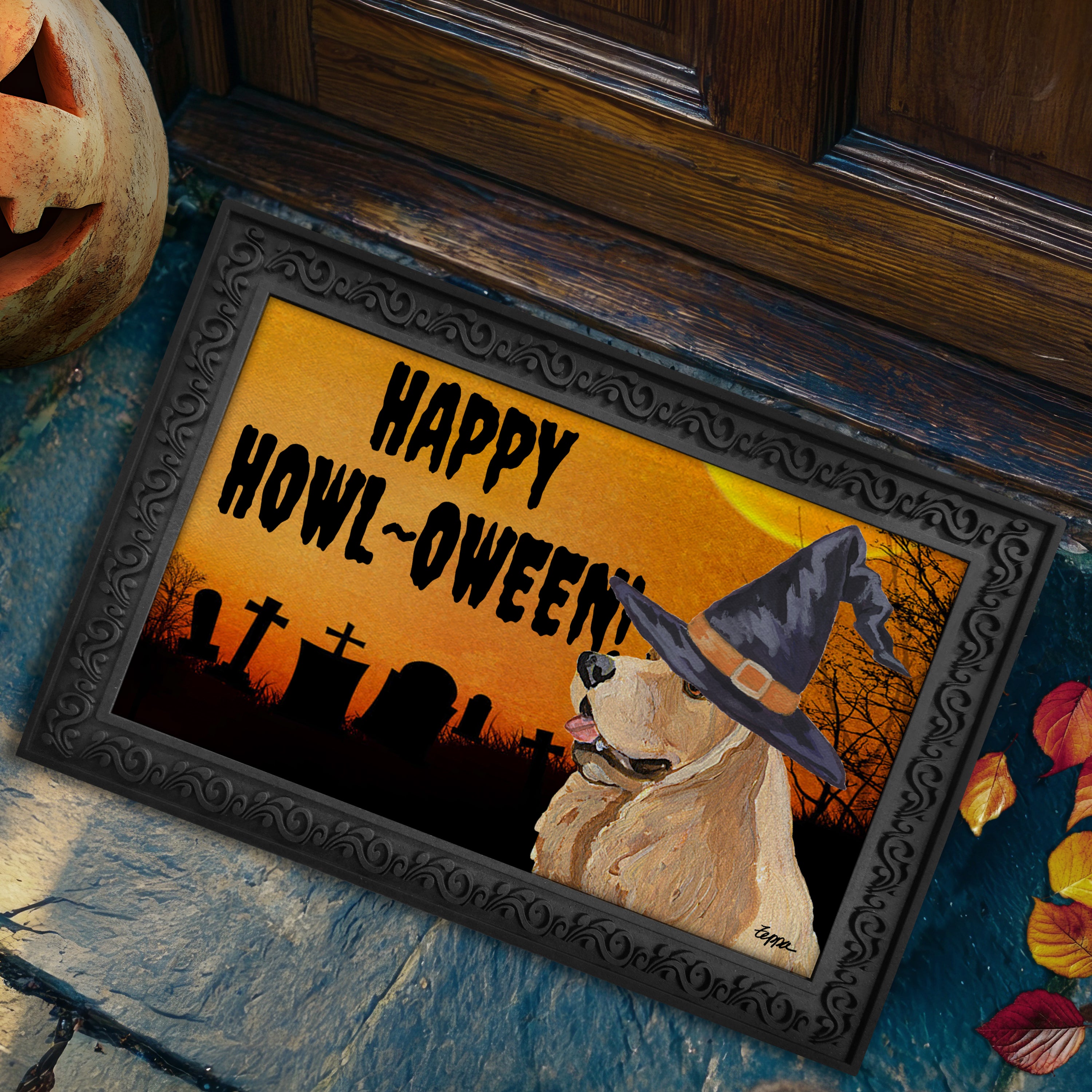 American Cocker Spaniel Halloween Welcome Mat