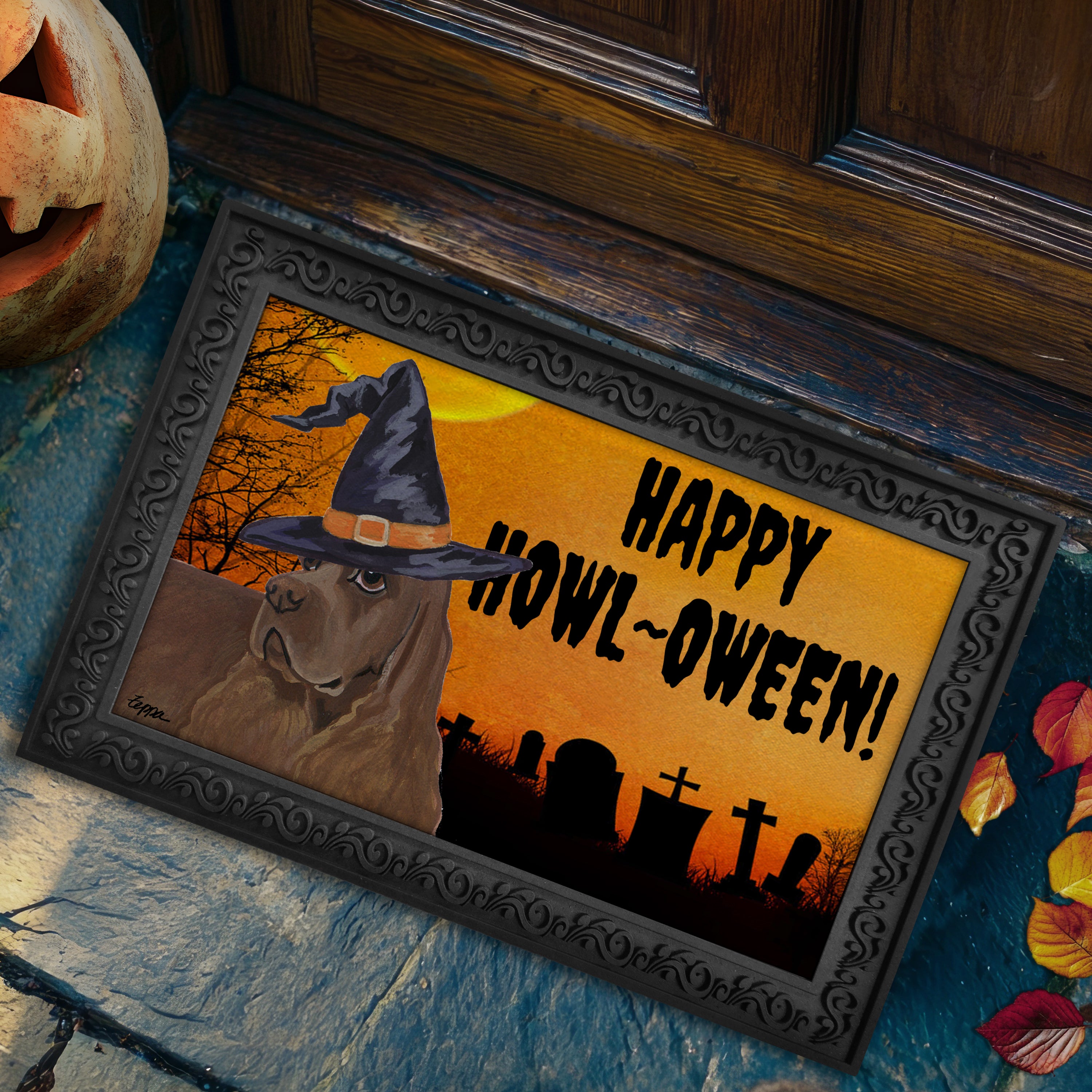 American Cocker Spaniel Halloween Welcome Mat