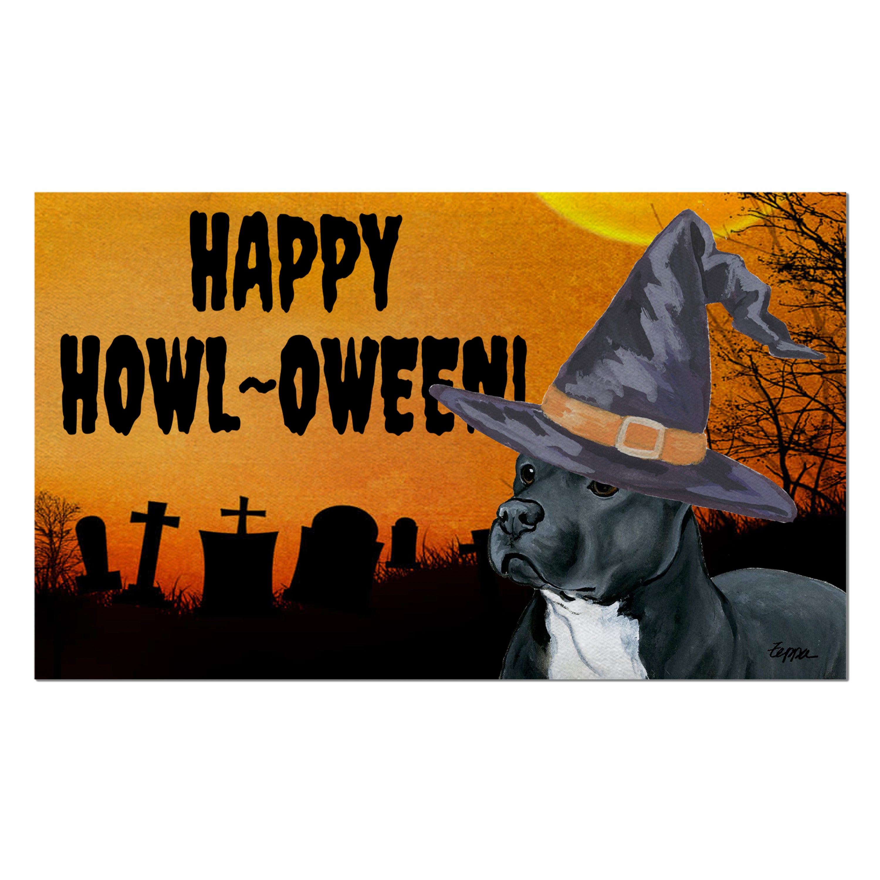 American Pit Bull Halloween Welcome Mat