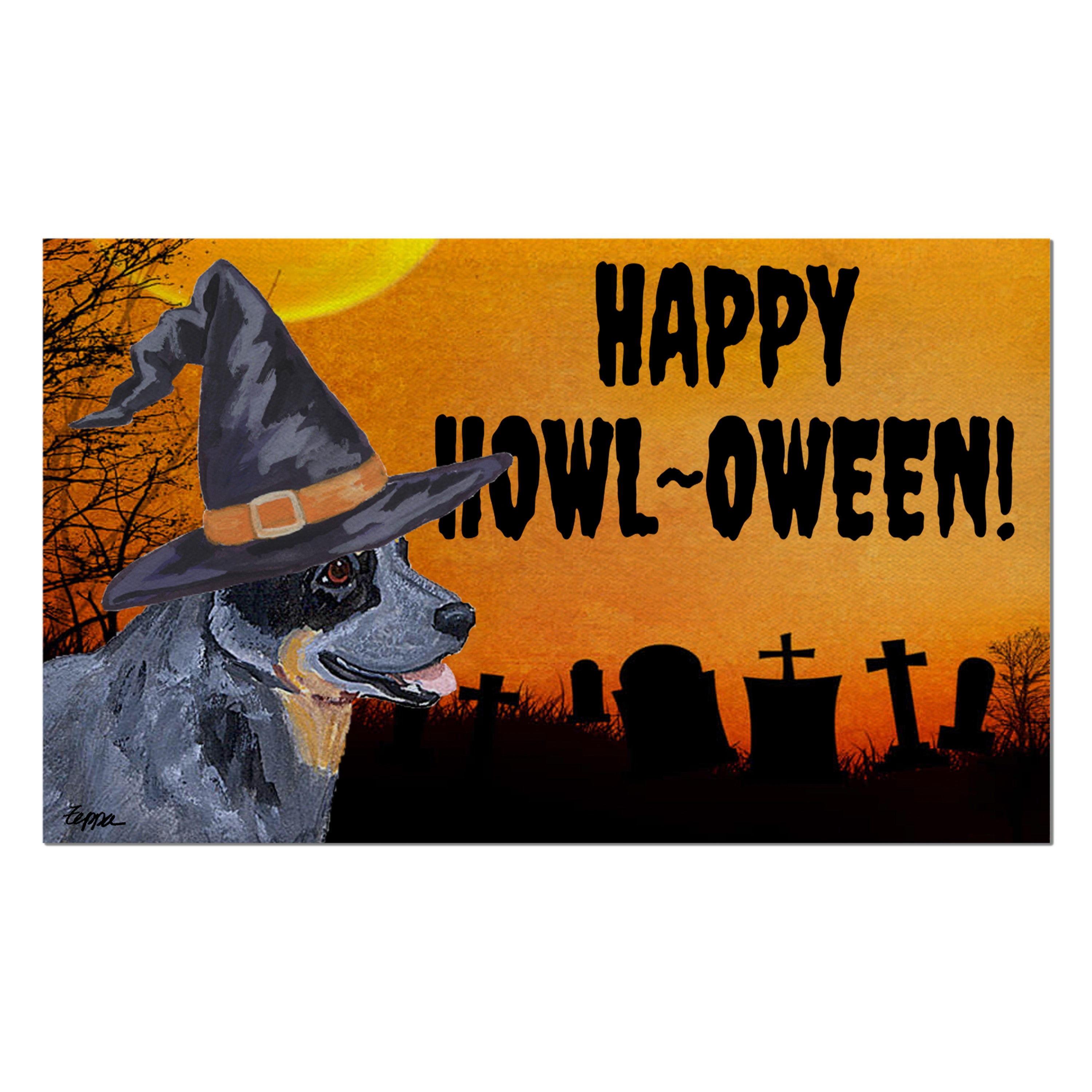 Australian Cattle Dog Halloween Welcome Mat