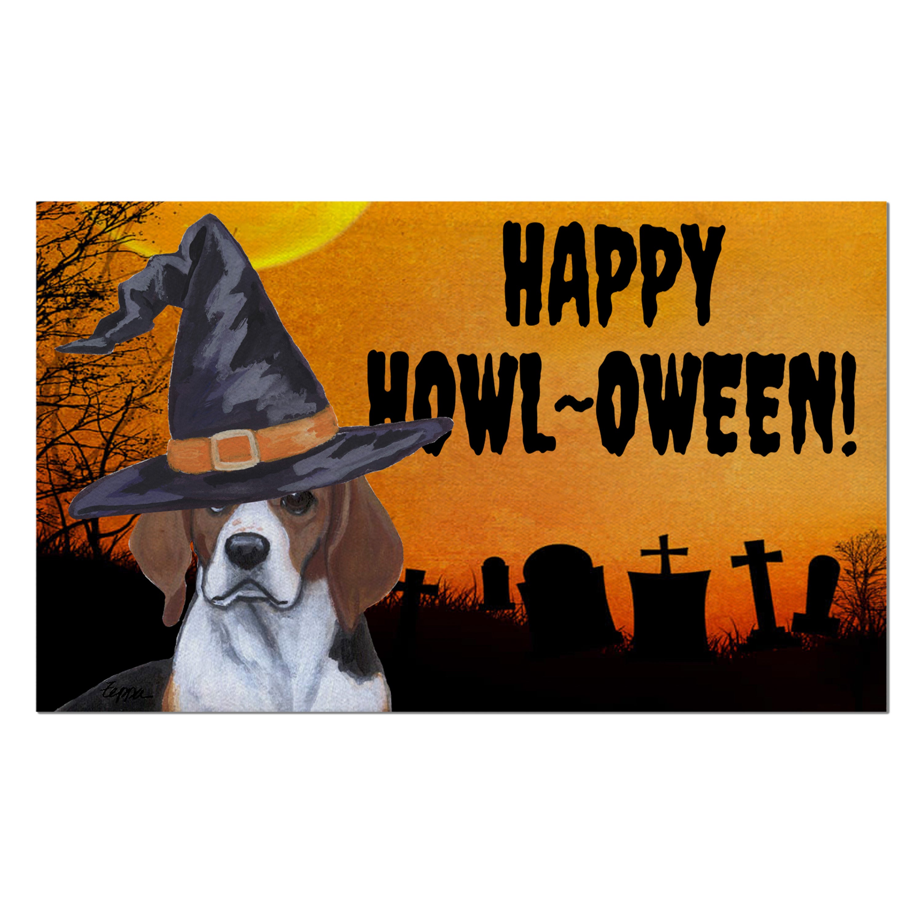 Beagle Halloween Welcome Mat