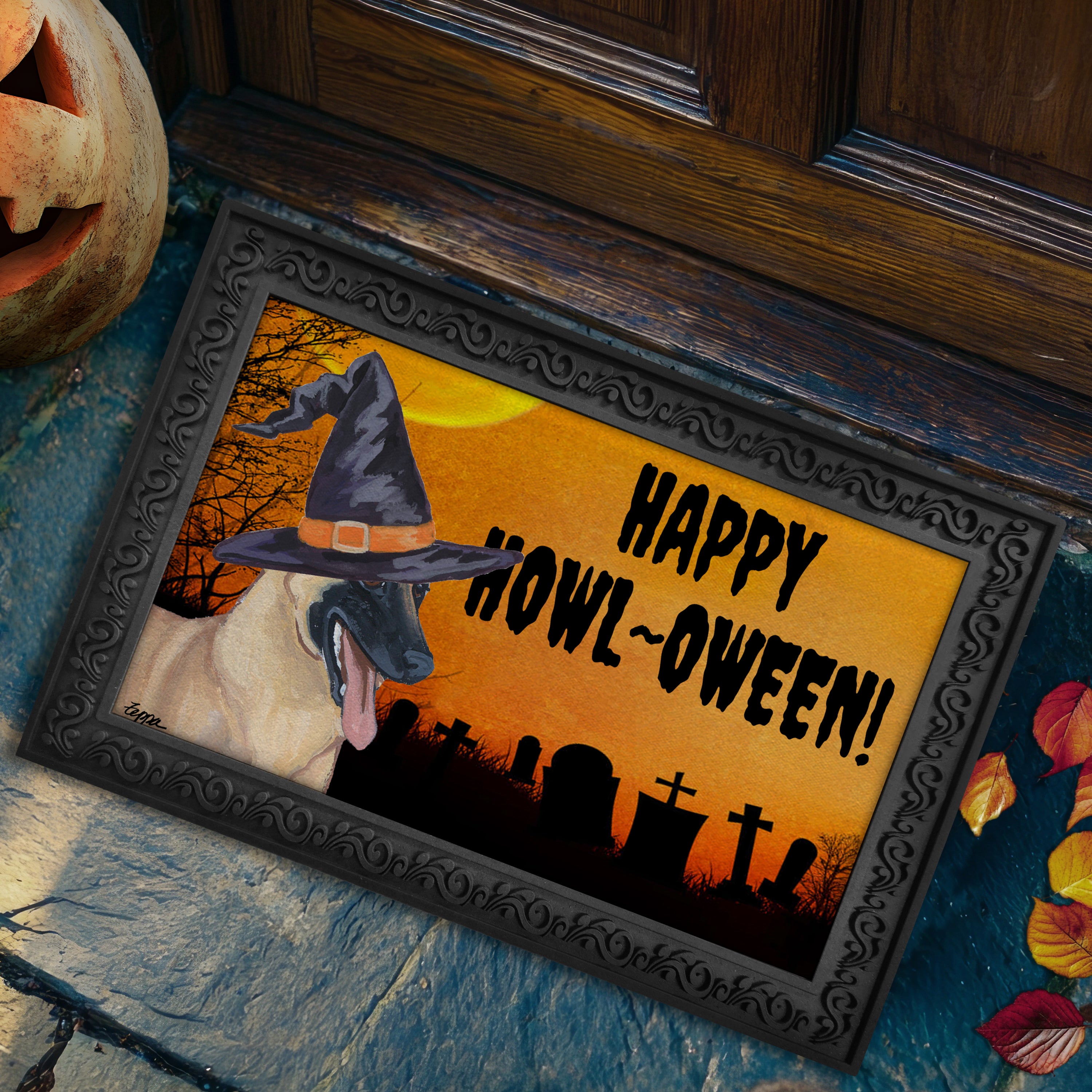 Belgian Malinois Halloween Welcome Mat
