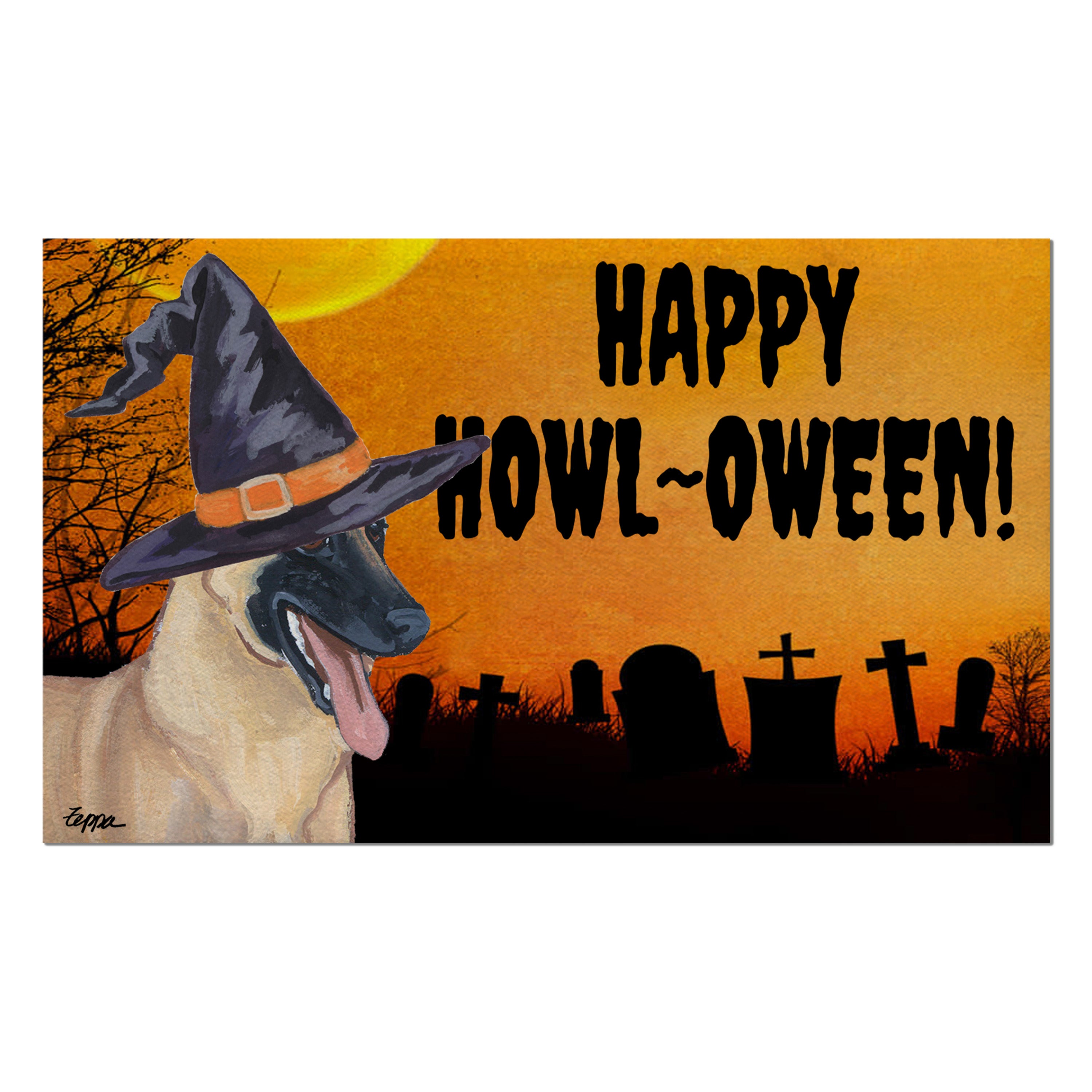 Belgian Malinois Halloween Welcome Mat