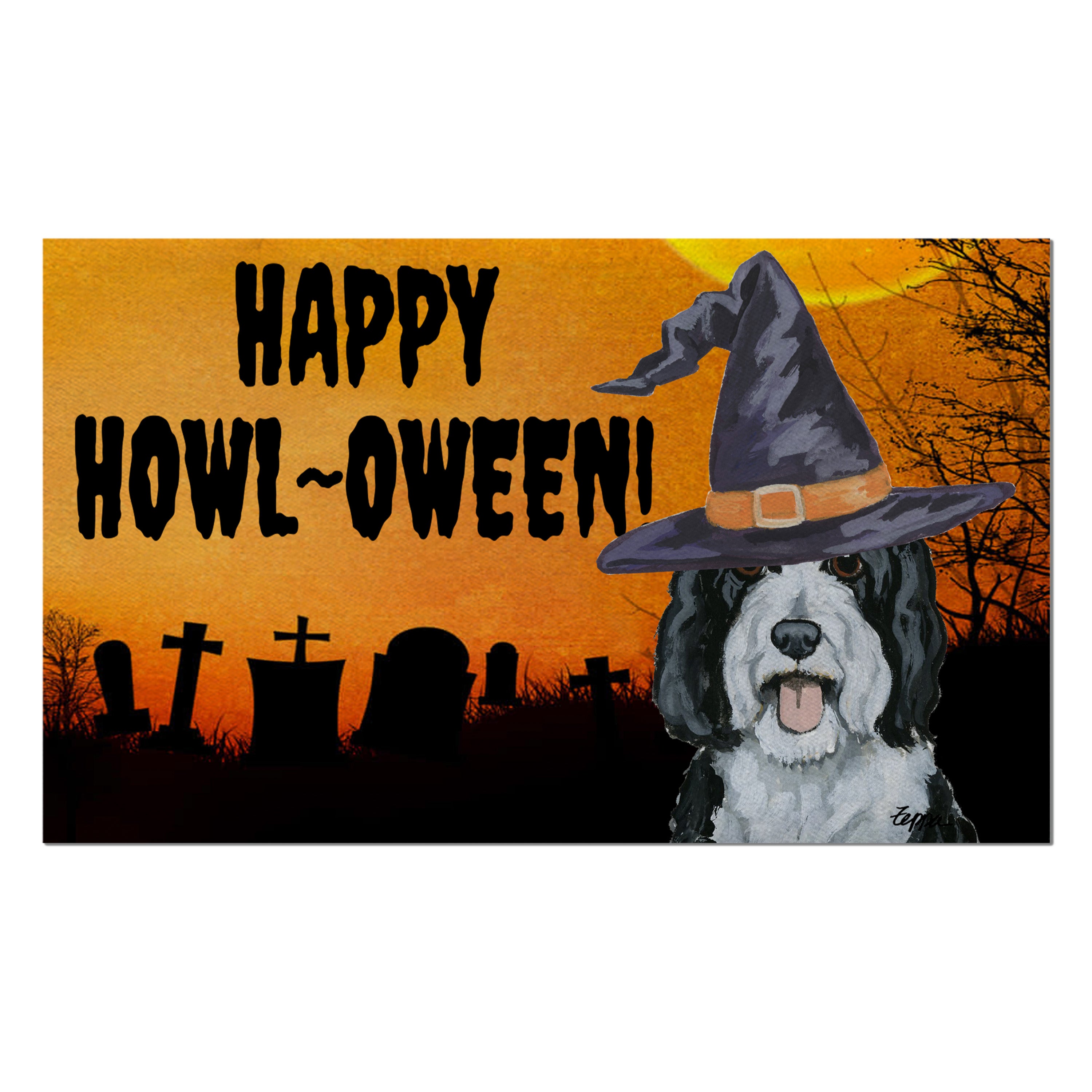 Bernadoodle Halloween Welcome Mat