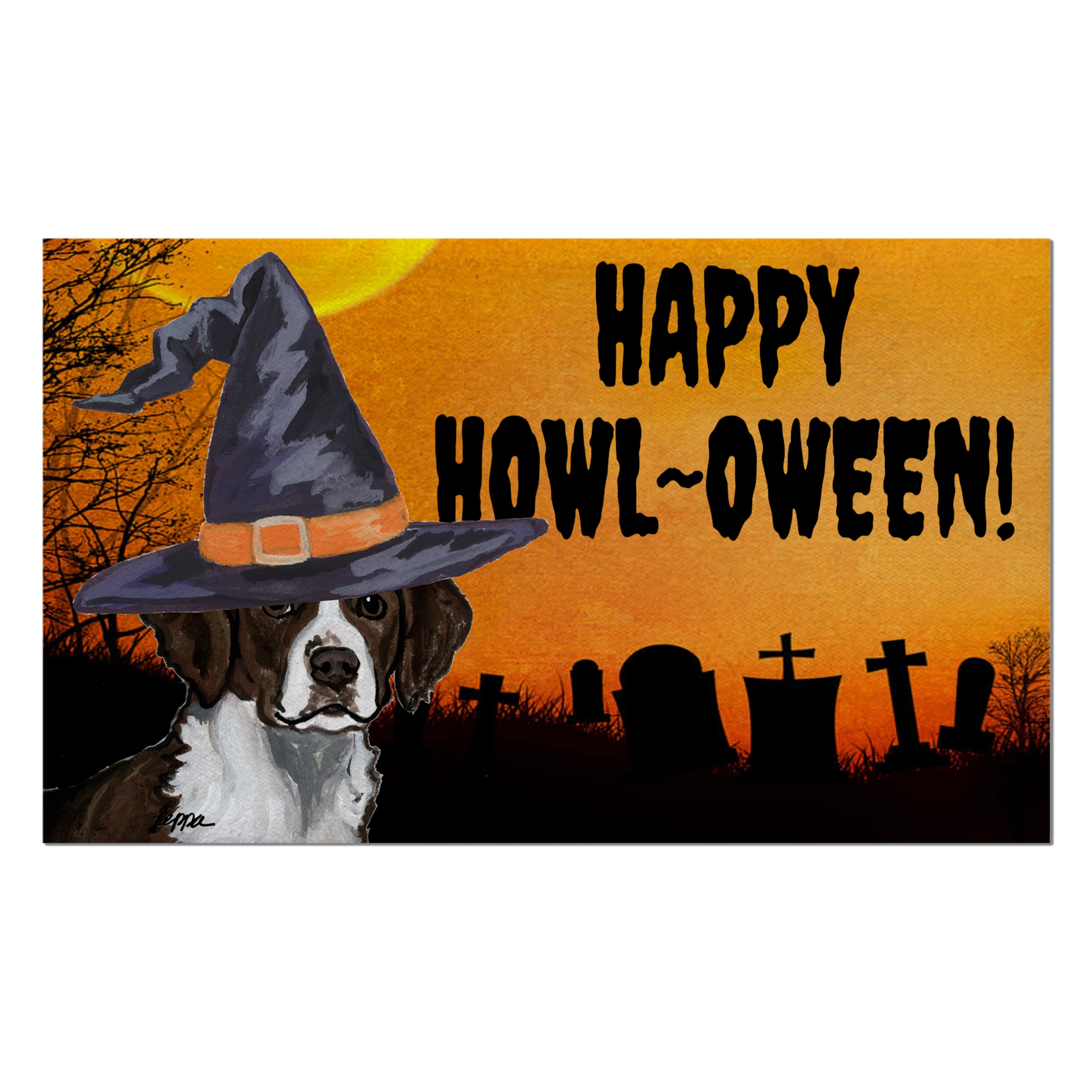 Brittany Liver  Halloween Welcome Mat