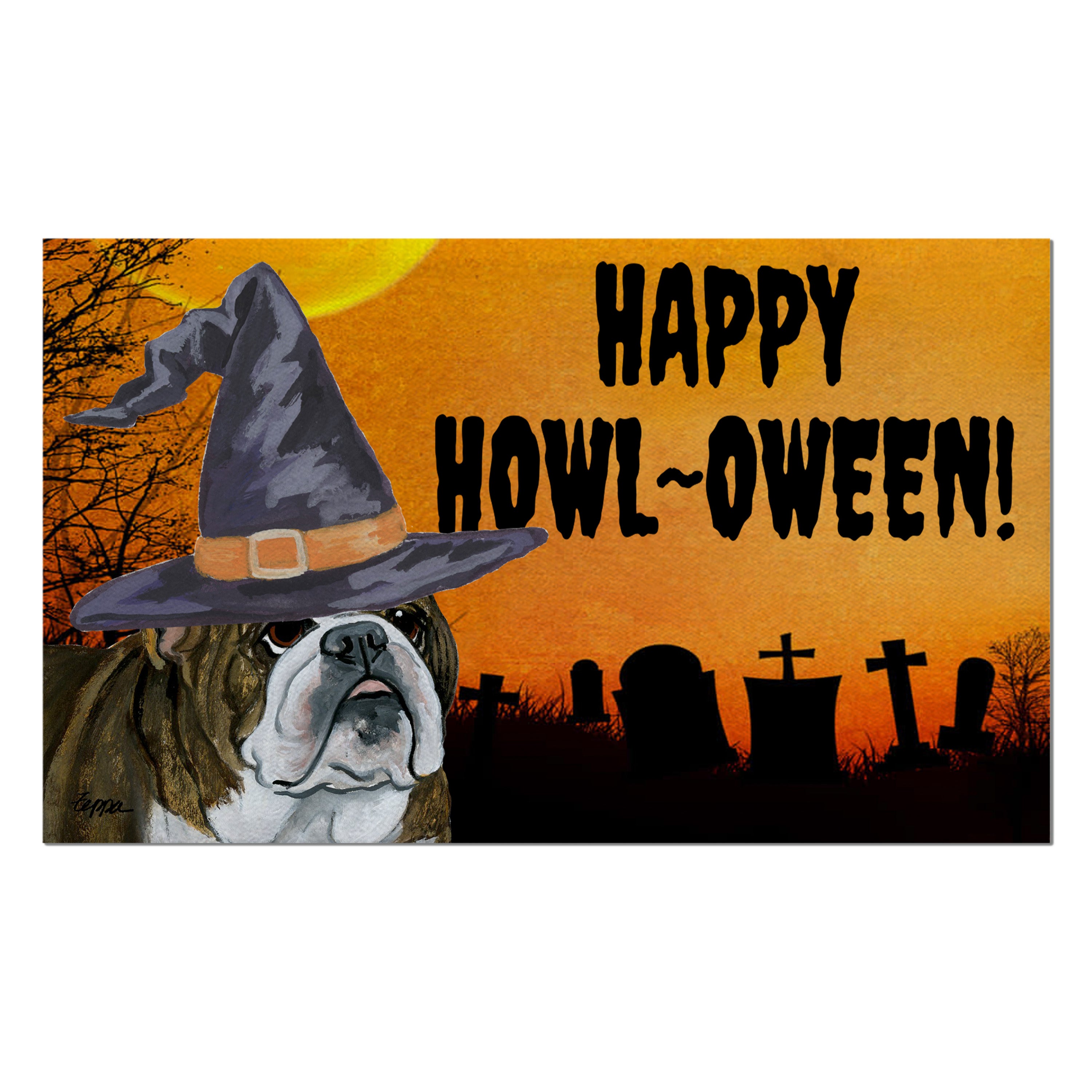 English Bulldog Halloween Welcome Mat
