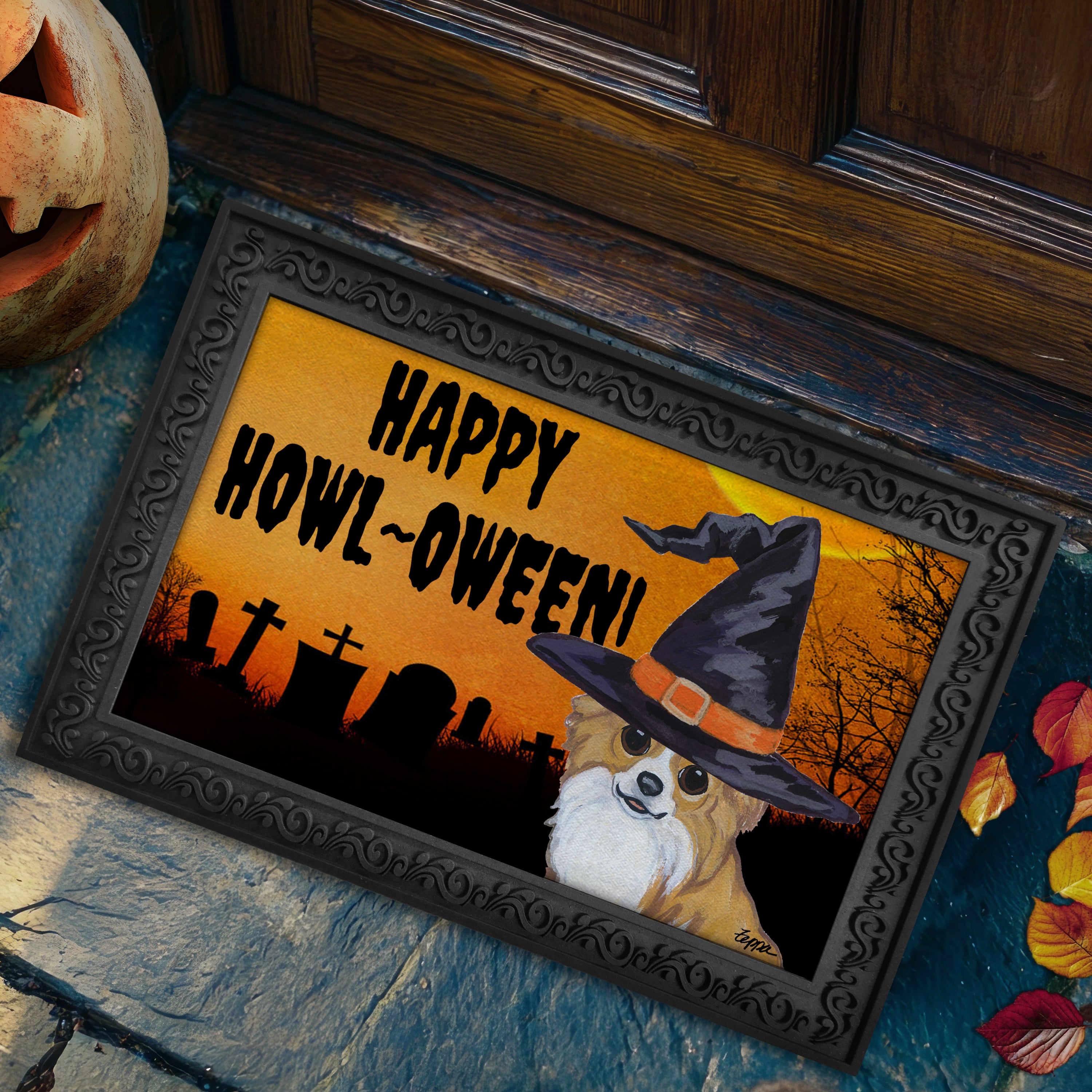 Chihuahua Halloween Welcome Mat