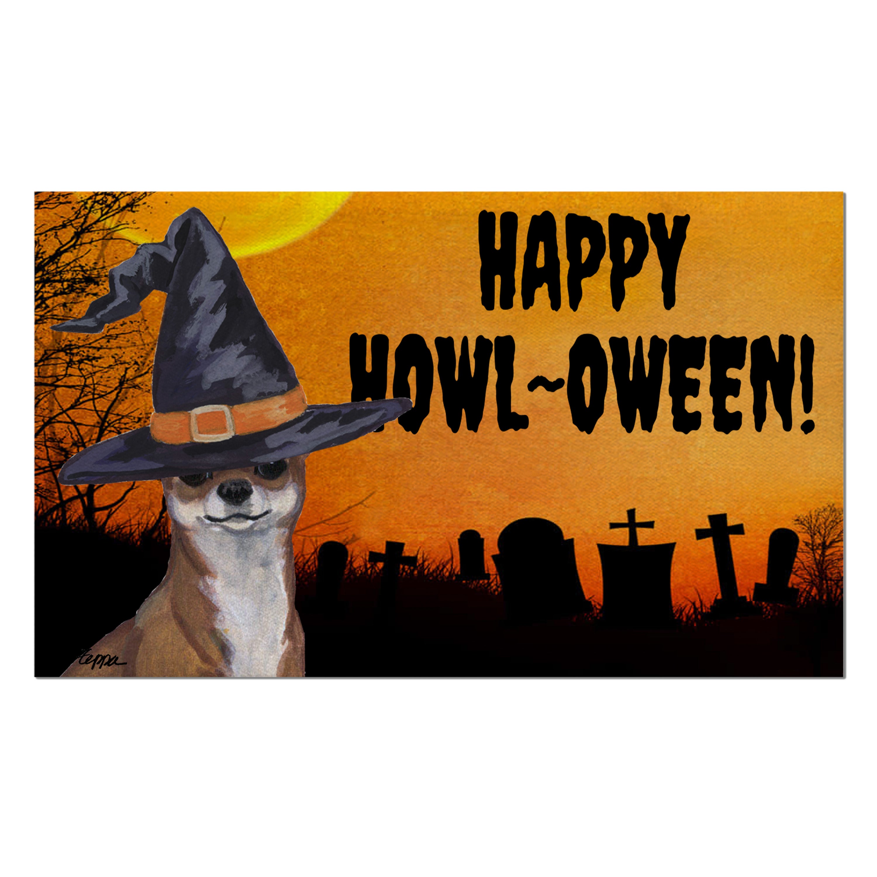 Chihuahua Halloween Welcome Mat