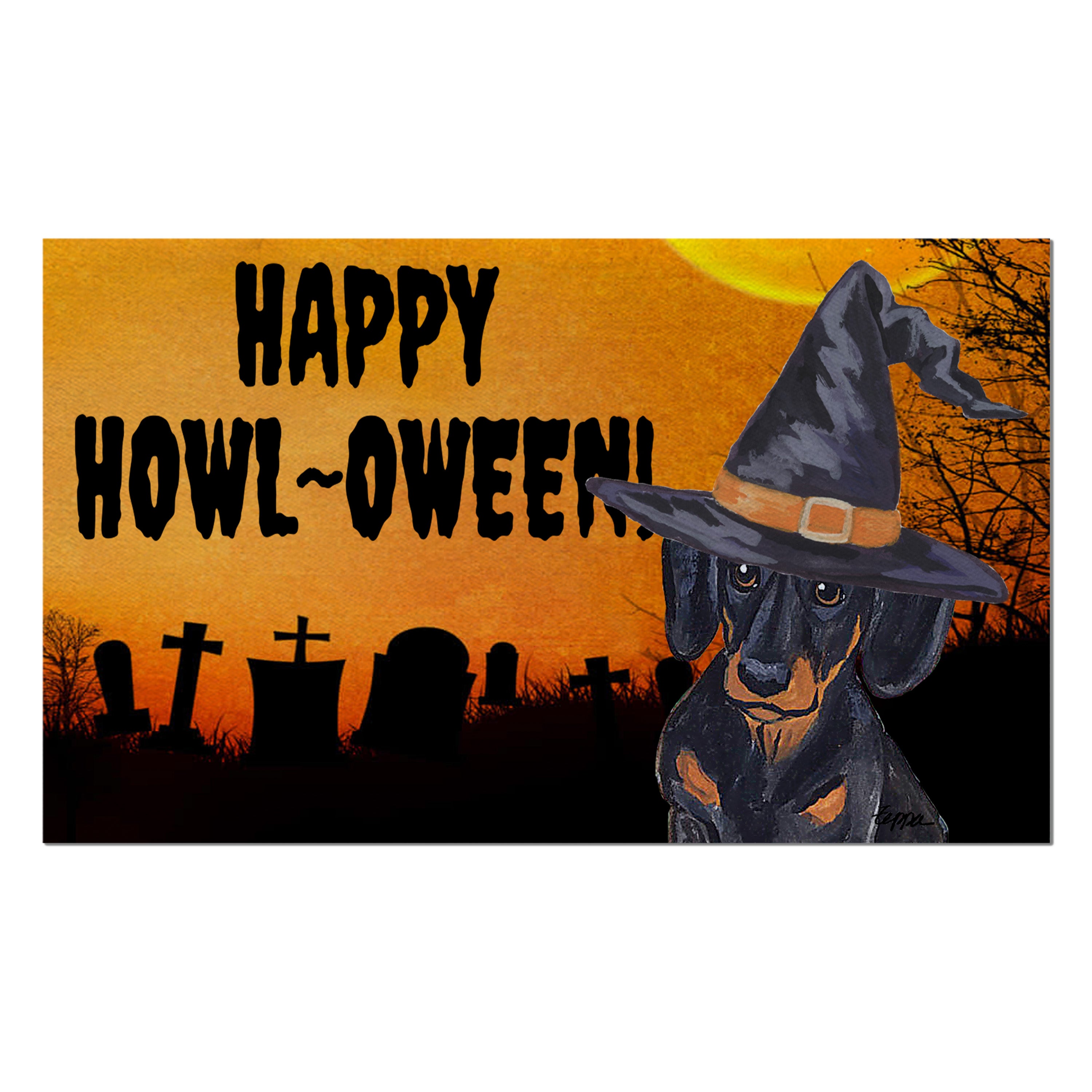 Dachshund Halloween Welcome Mat