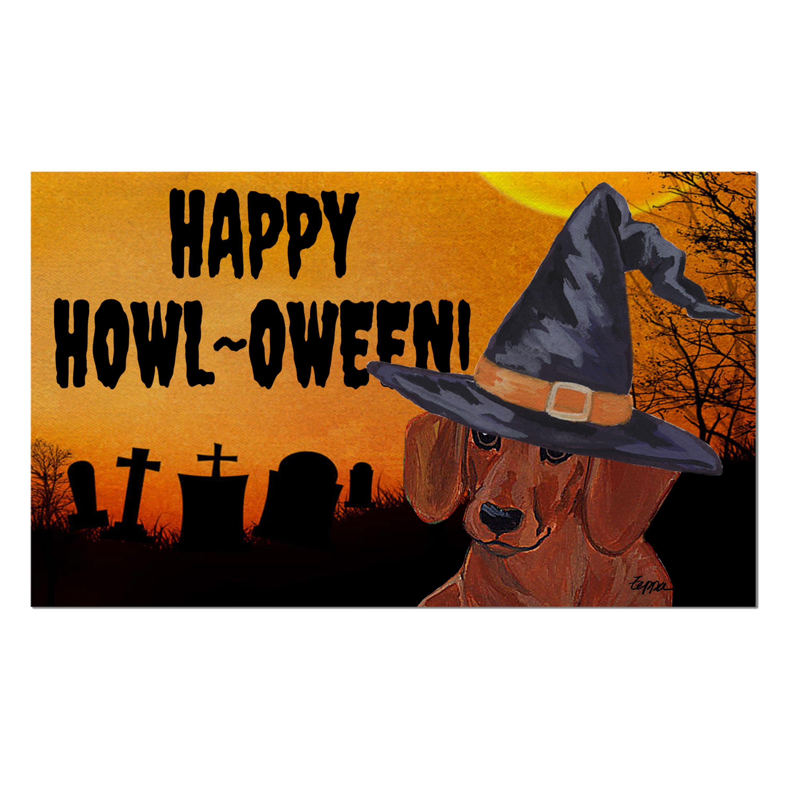 Dachshund Halloween Welcome Mat