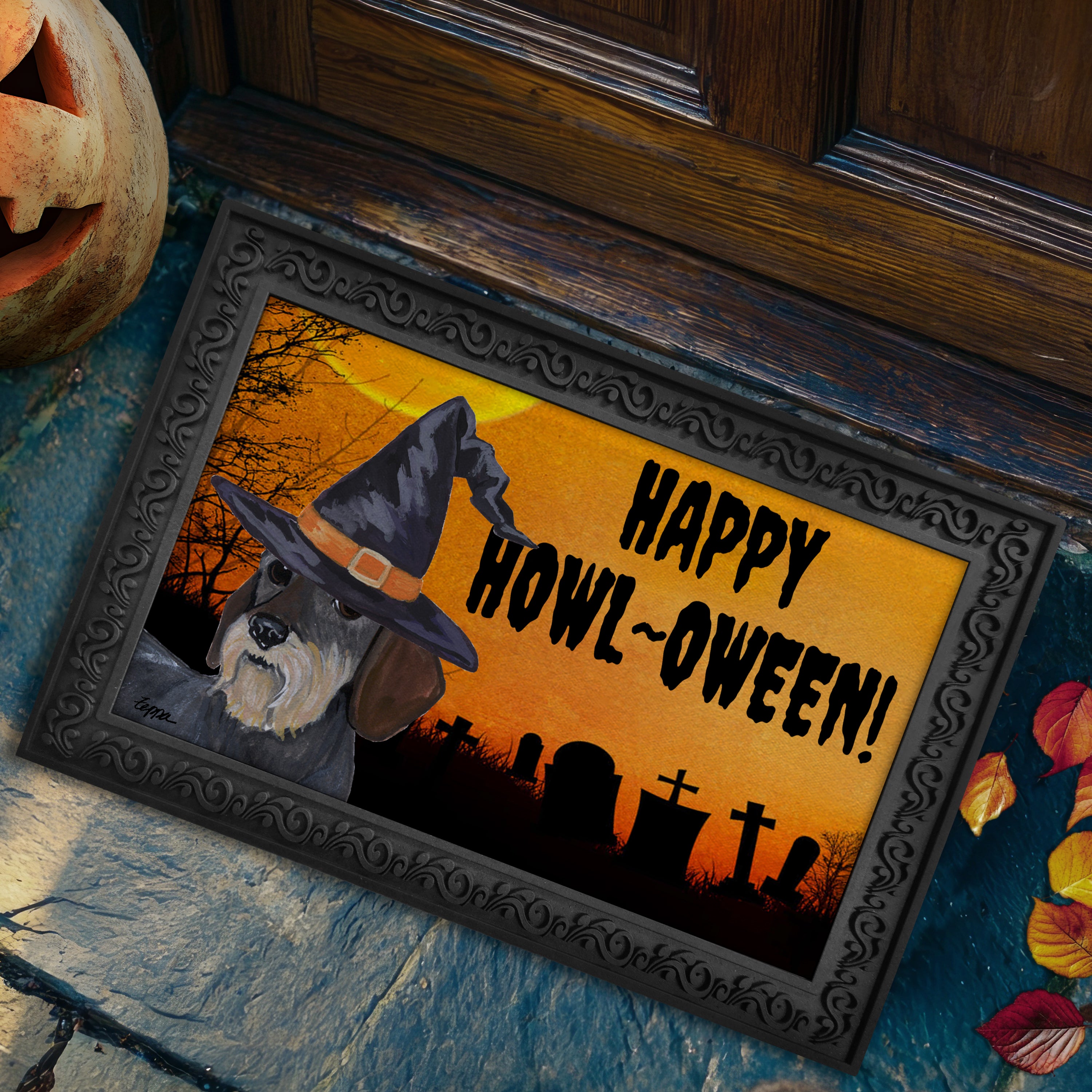 Dachshund Halloween Welcome Mat