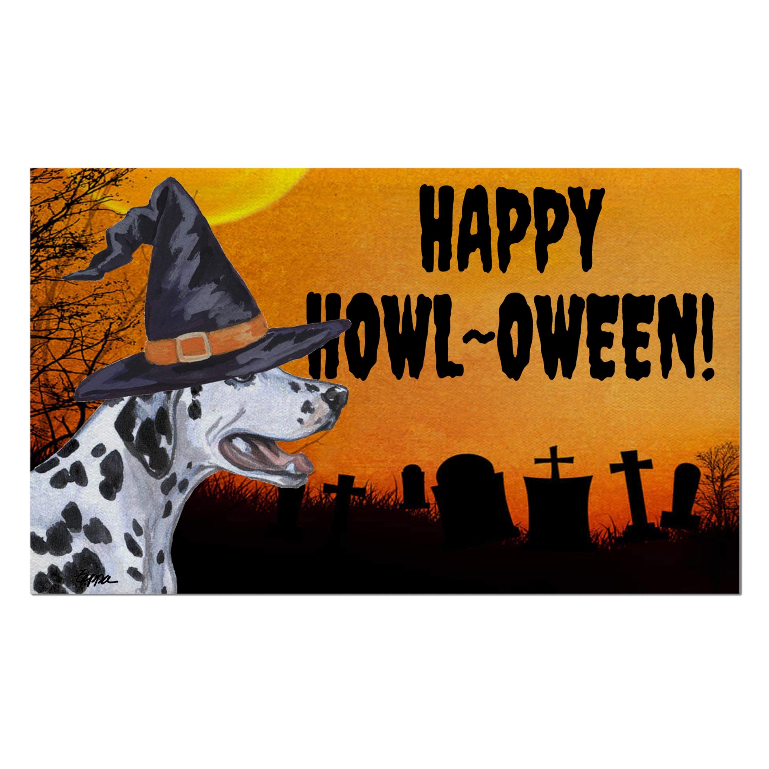 Dalmatian Halloween Welcome Mat