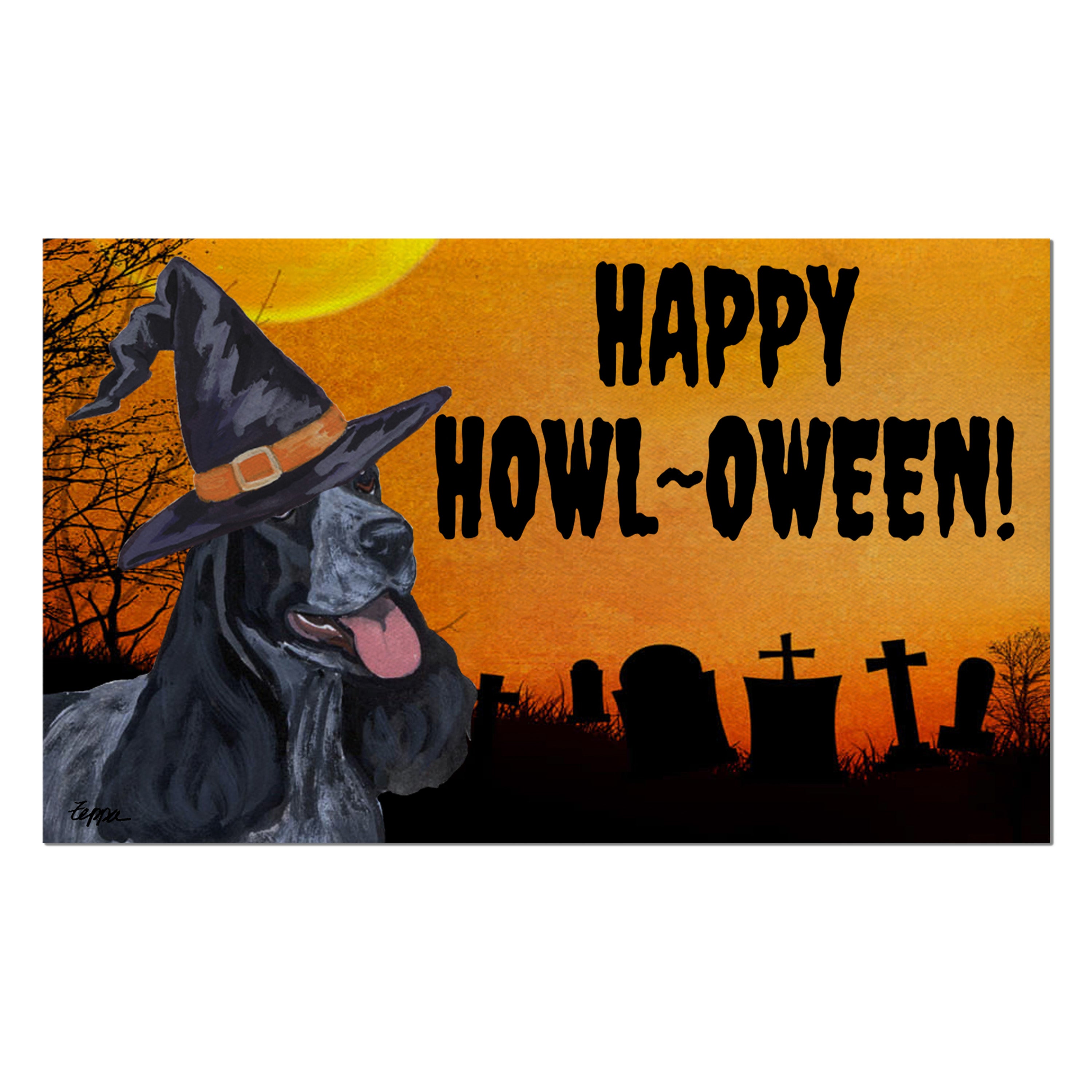 English Cocker Spaniel  Halloween Welcome Mat