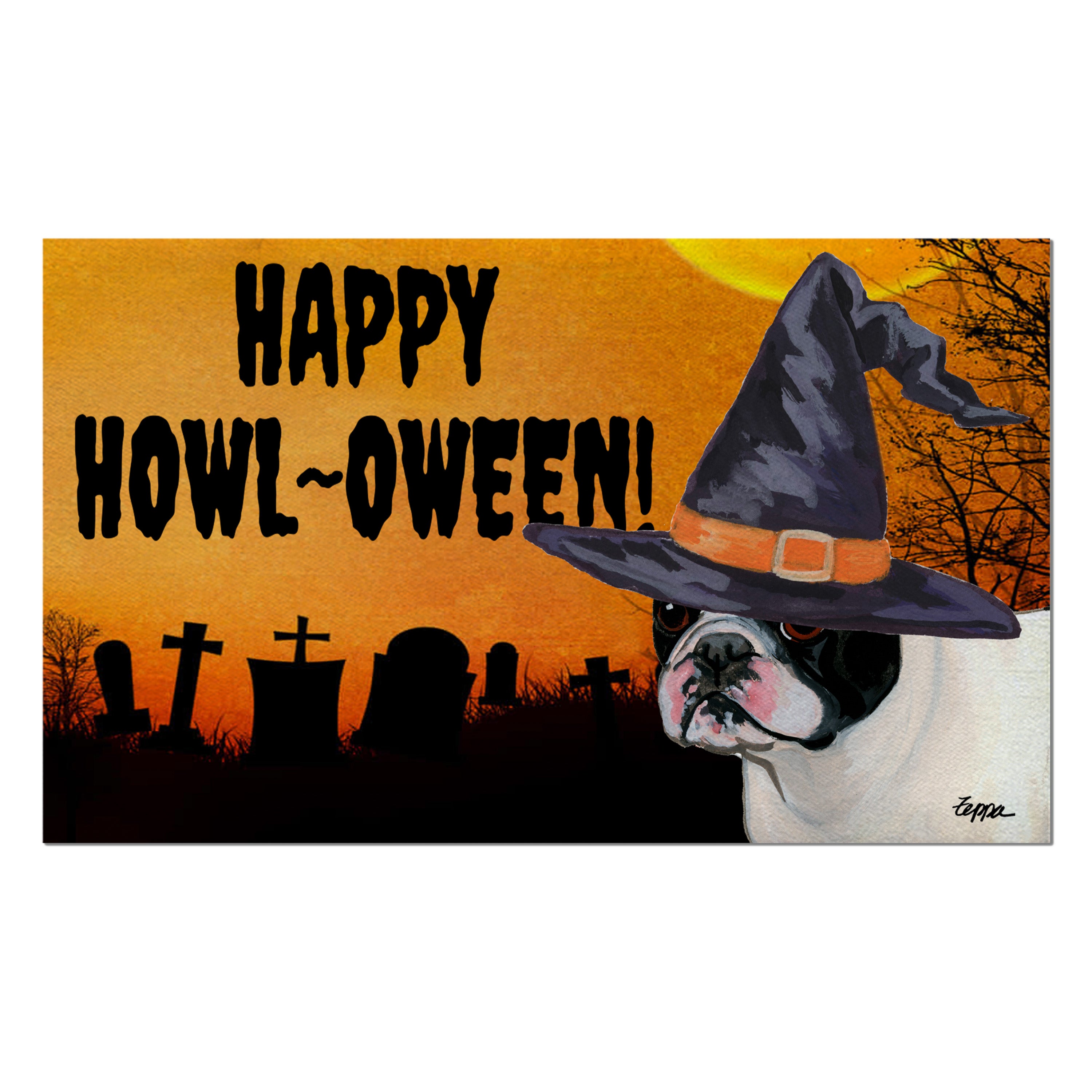 French Bulldog Halloween Welcome Mat