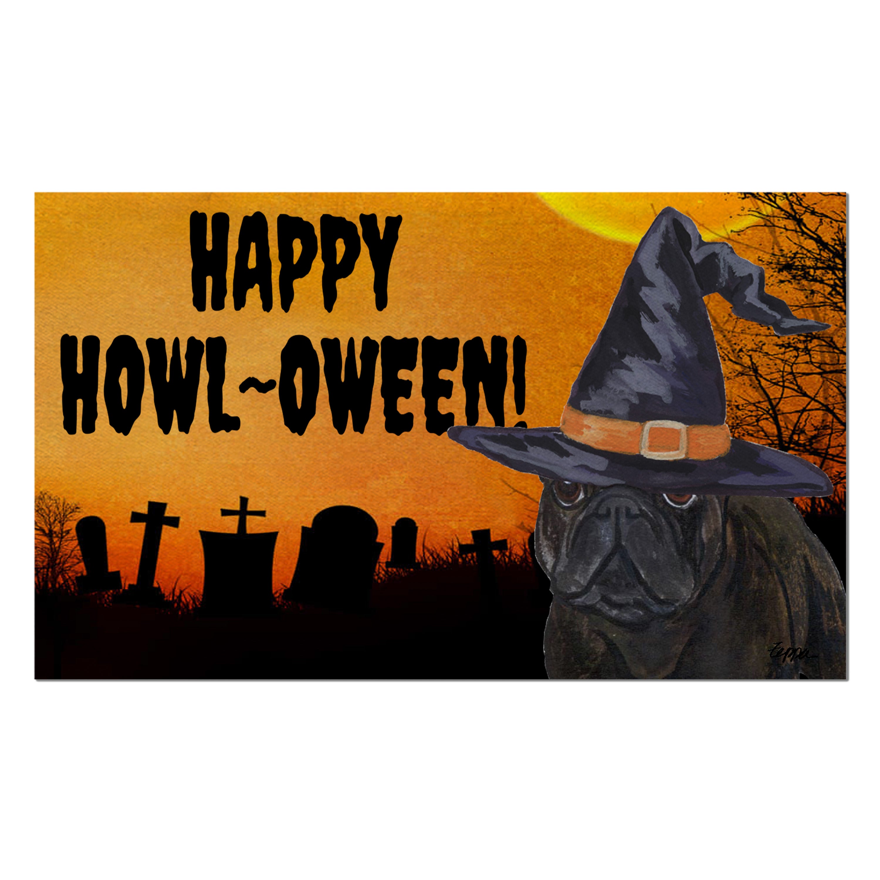 French Bulldog Halloween Welcome Mat