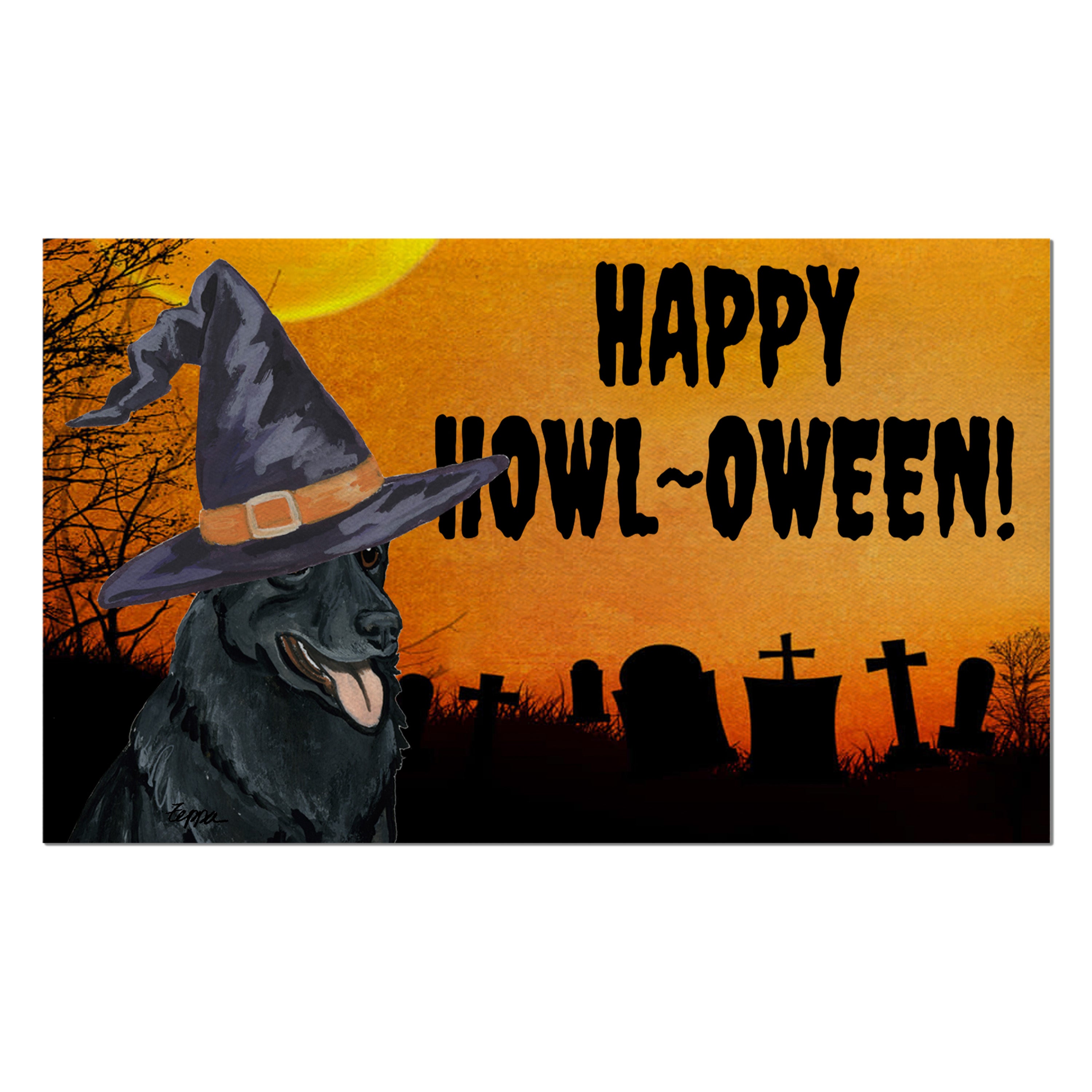 German Shepherd Halloween Welcome Mat