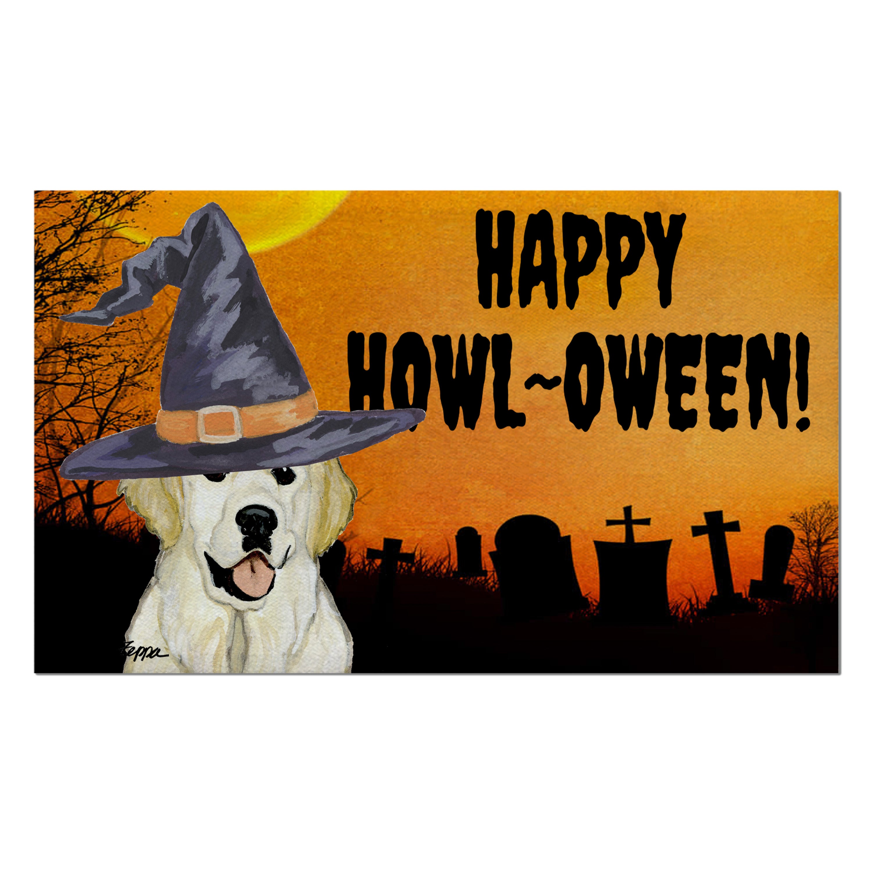 Golden Retriever Halloween Welcome Mat